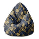 Puf Pearshape Monstera Gold Navy Blue-S-Oxford