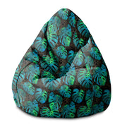 Puf Pearshape Mořská Zelená Monstera-S-Velvet
