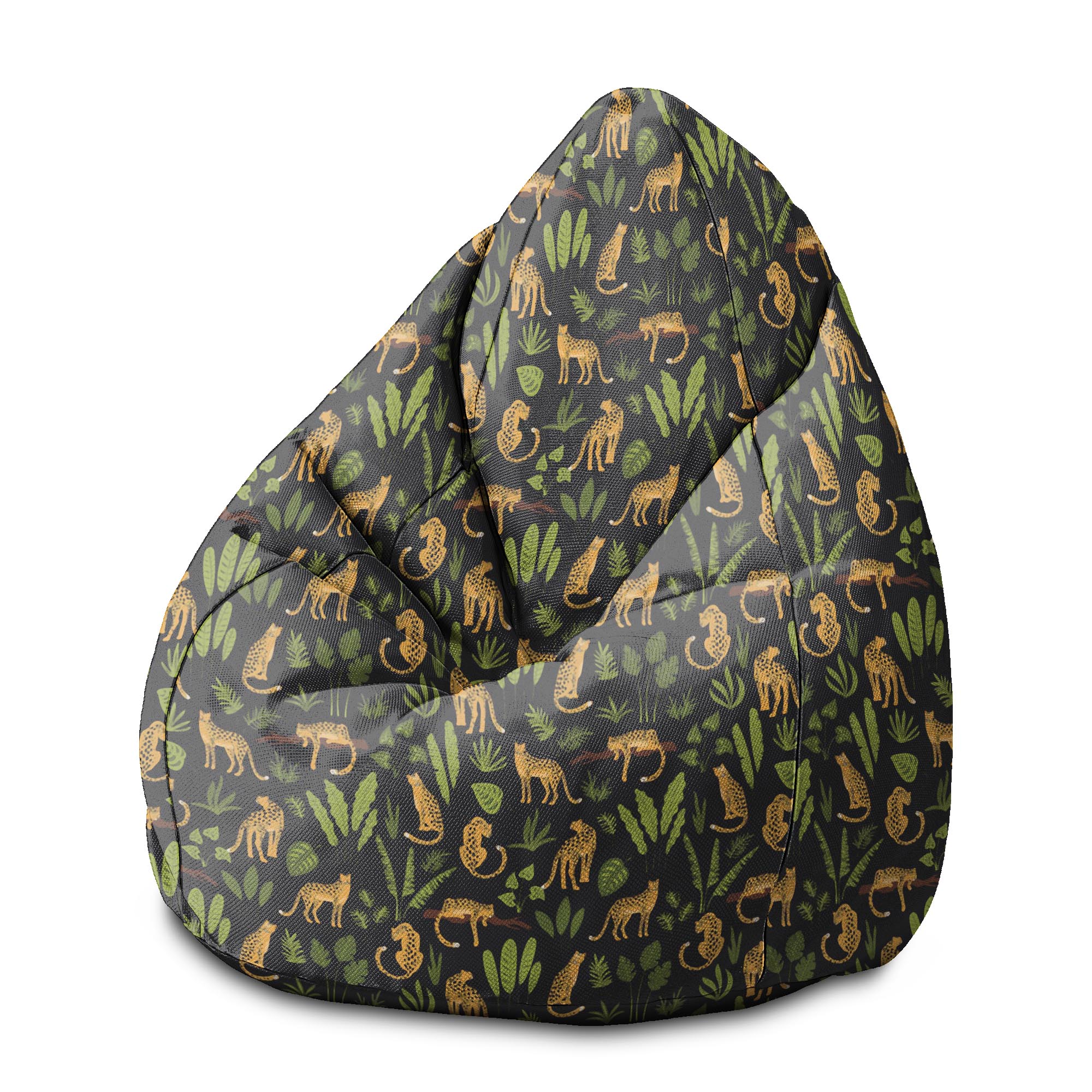 Sitzsack Pearshape Pantery auf Schwarz-M-Velvet