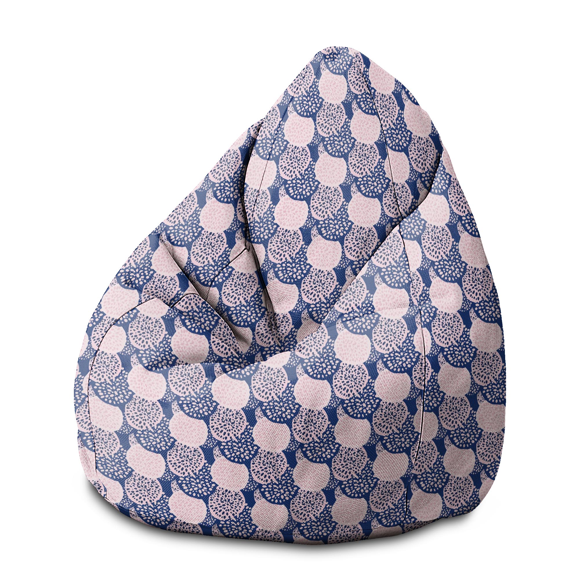 Puf Pearshape Pink and Blue Geometric Ornament-M-Oxford
