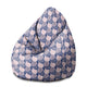 Puf Pearshape Pink and Blue Geometric Ornament-M-Oxford