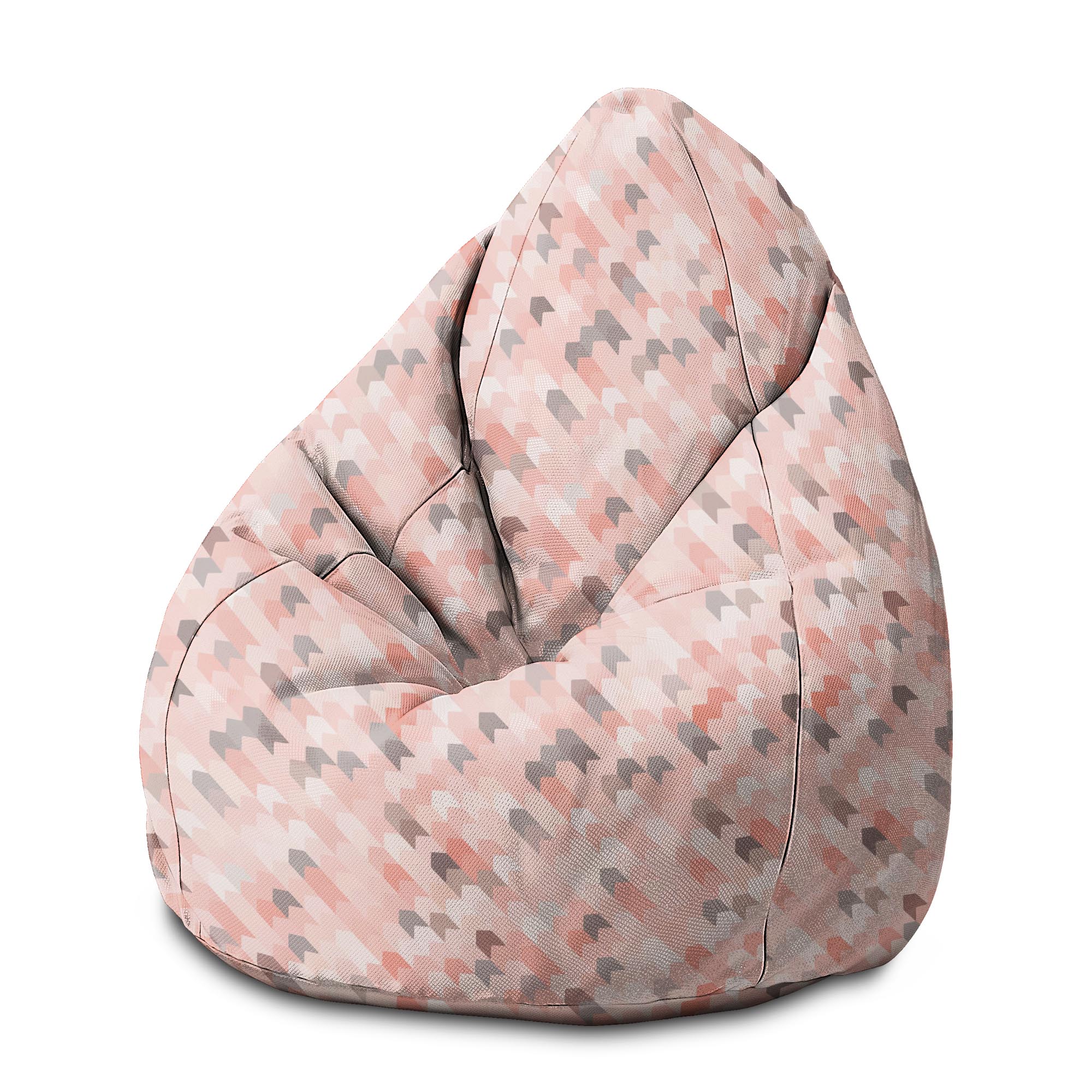 Sedací vak Pearshape Ružový vzor-M-Velvet