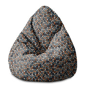 Sitzsack Pearshape Retro Schwarze Blätter-S-Oxford