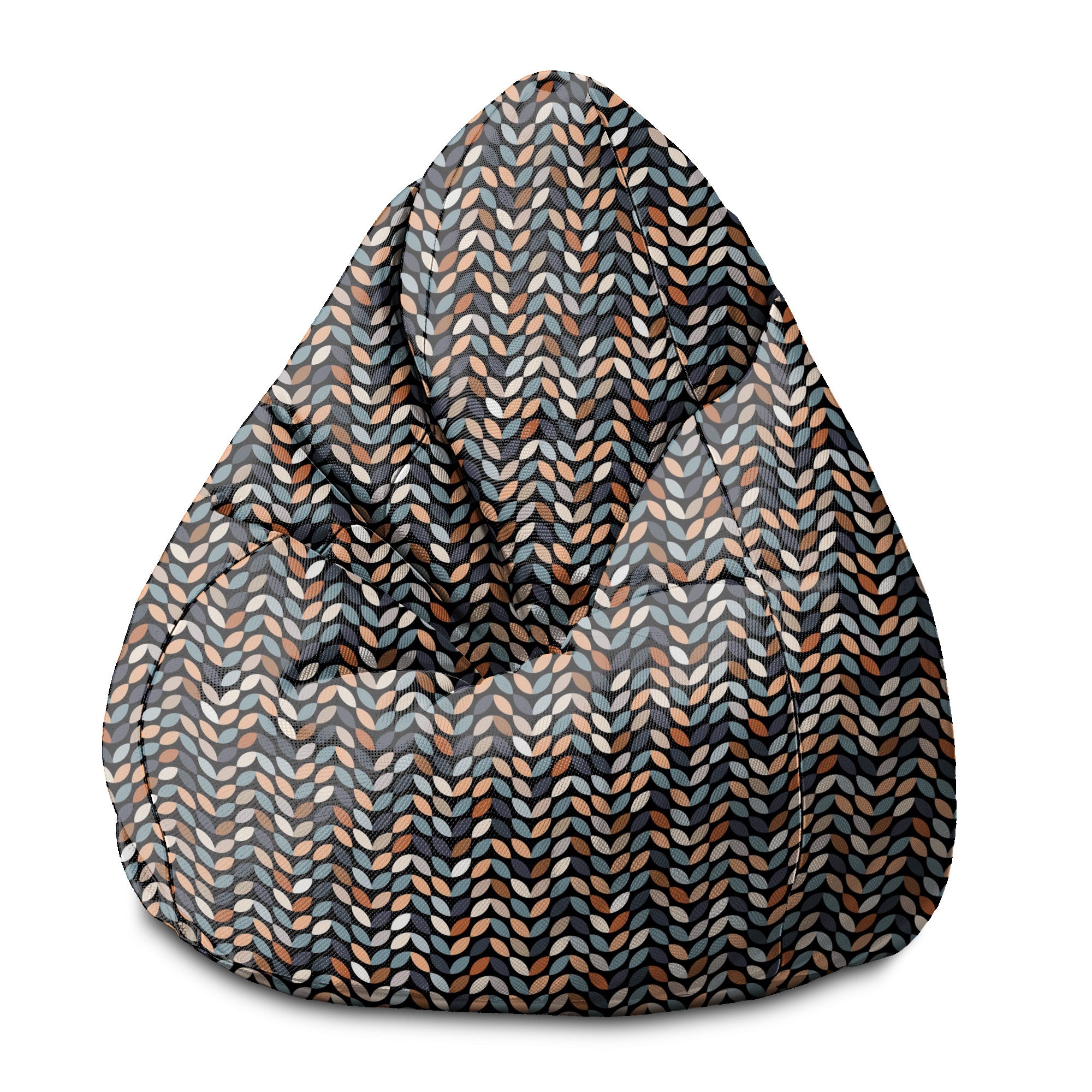Sitzsack Pearshape Retro Schwarze Blätter-S-Oxford