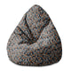 Puf Pearshape Retro Black Leaves
