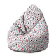 Pearshape Scandi Flowers Pouf-M-Velvet