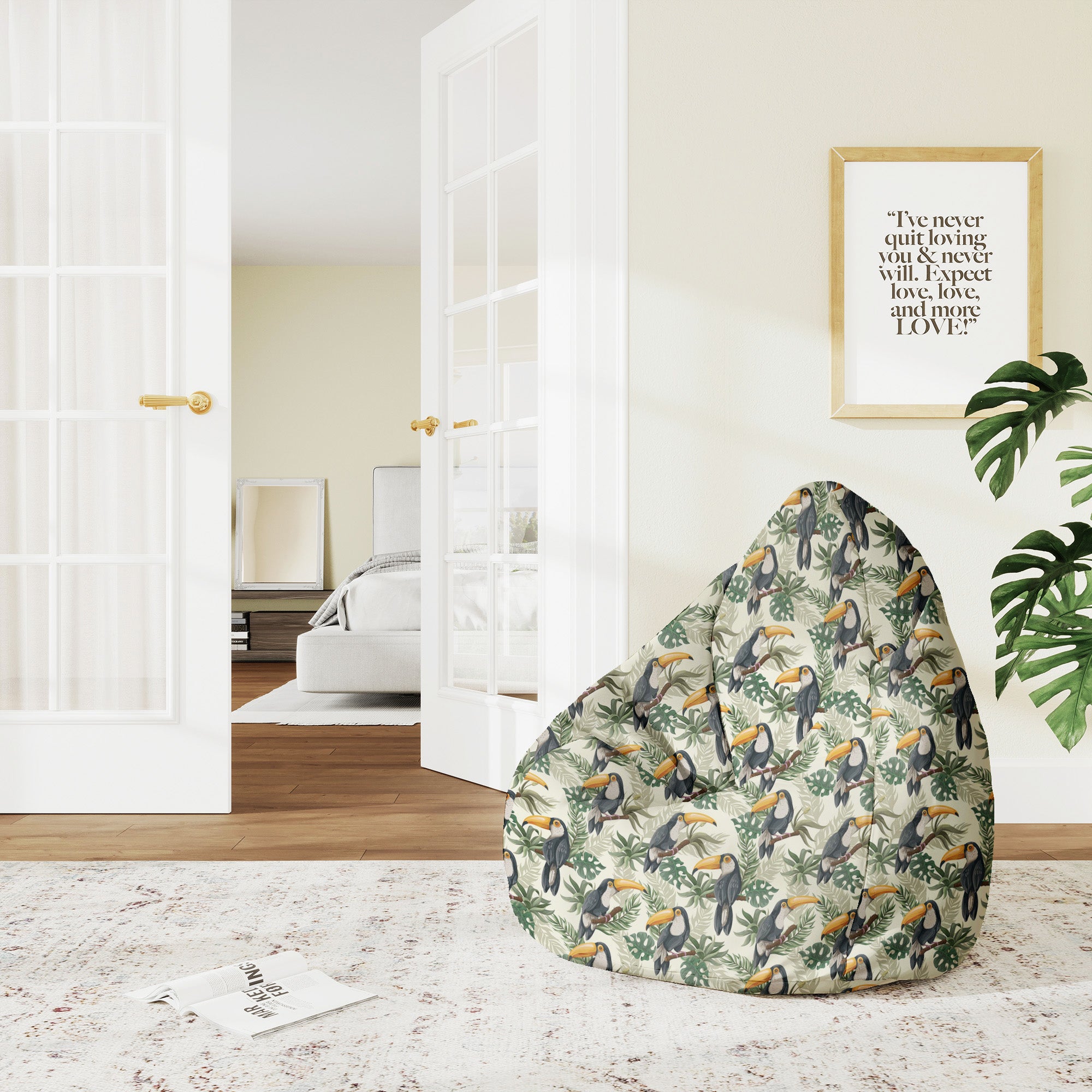 Puf Pearshape  Toucans Jungle-M-Oxford