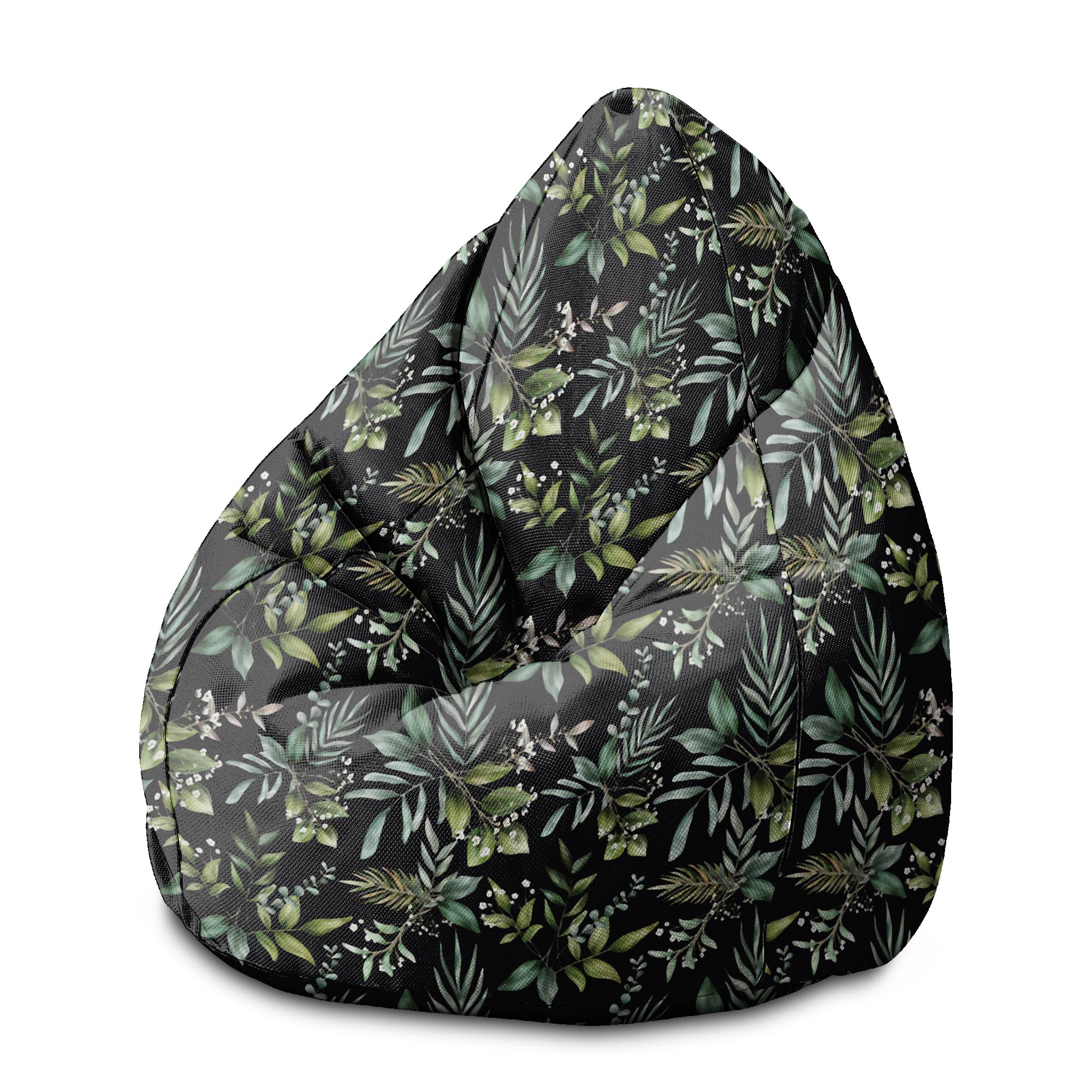 Puf Birnenform Aquarell Elegante Blumen-M-Samt
