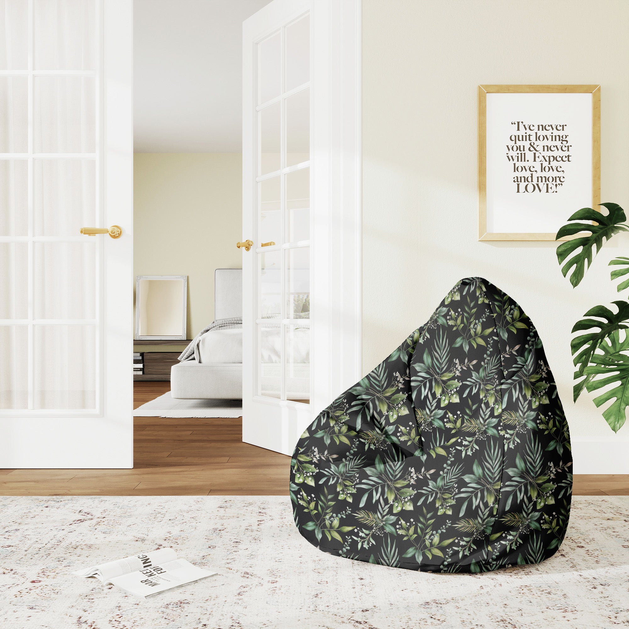 Puf Pearshape  Watercolor Elegant Floral-M-Oxford