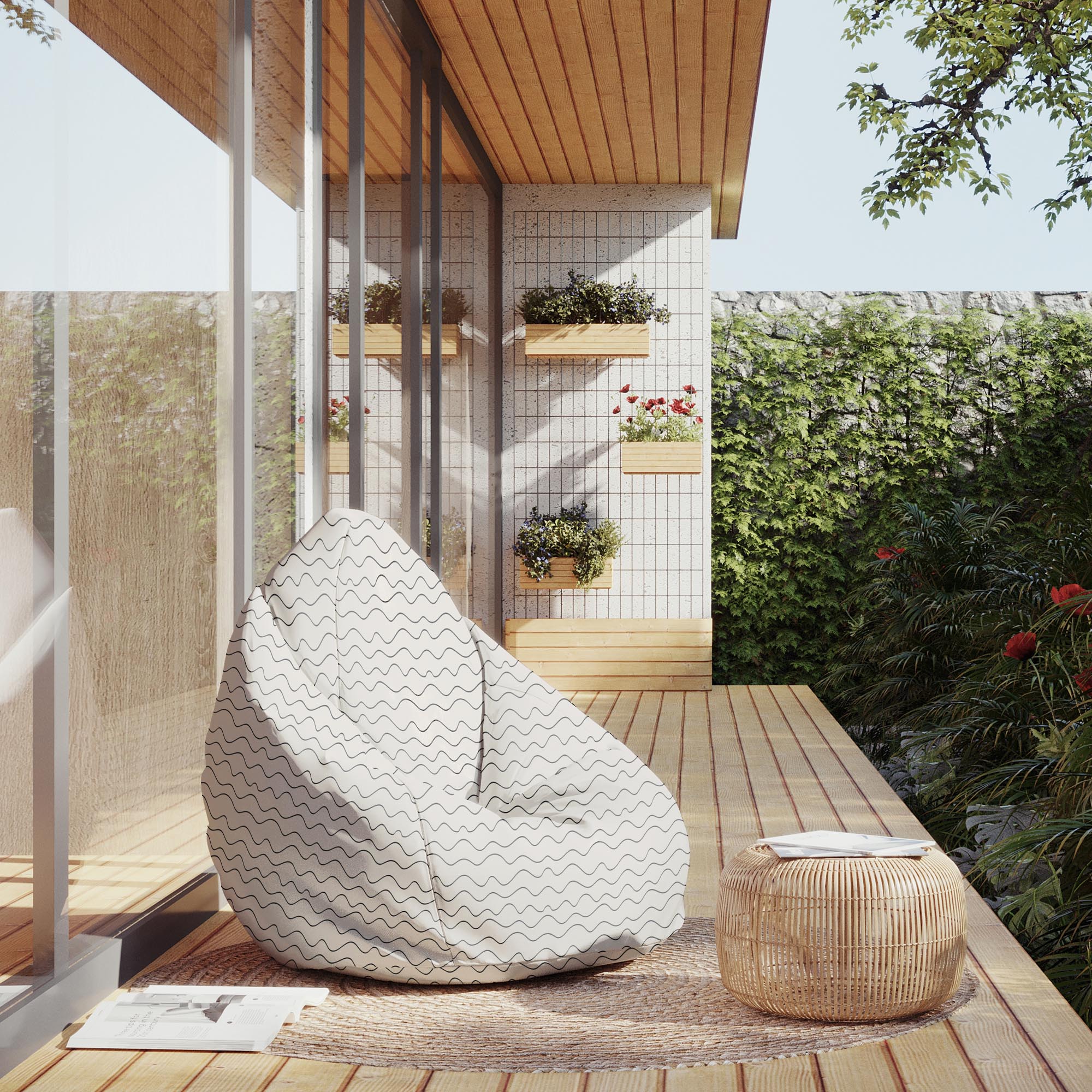 Puf Pearshape Vlnitý M Samet