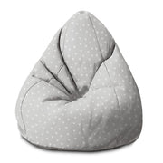 Puf Pearshape White Hearts-S-Oxford