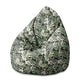 Sitzsack Pearshape Grün-Schwarz Monstera-M-Velvet