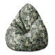 Sitzsack Pearshape Grün-Schwarz Monstera-S-Oxford