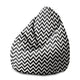Puf Pearshape Zig Zag Black-M-Velvet