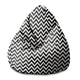 Puf Pearshape Zig Zag Black