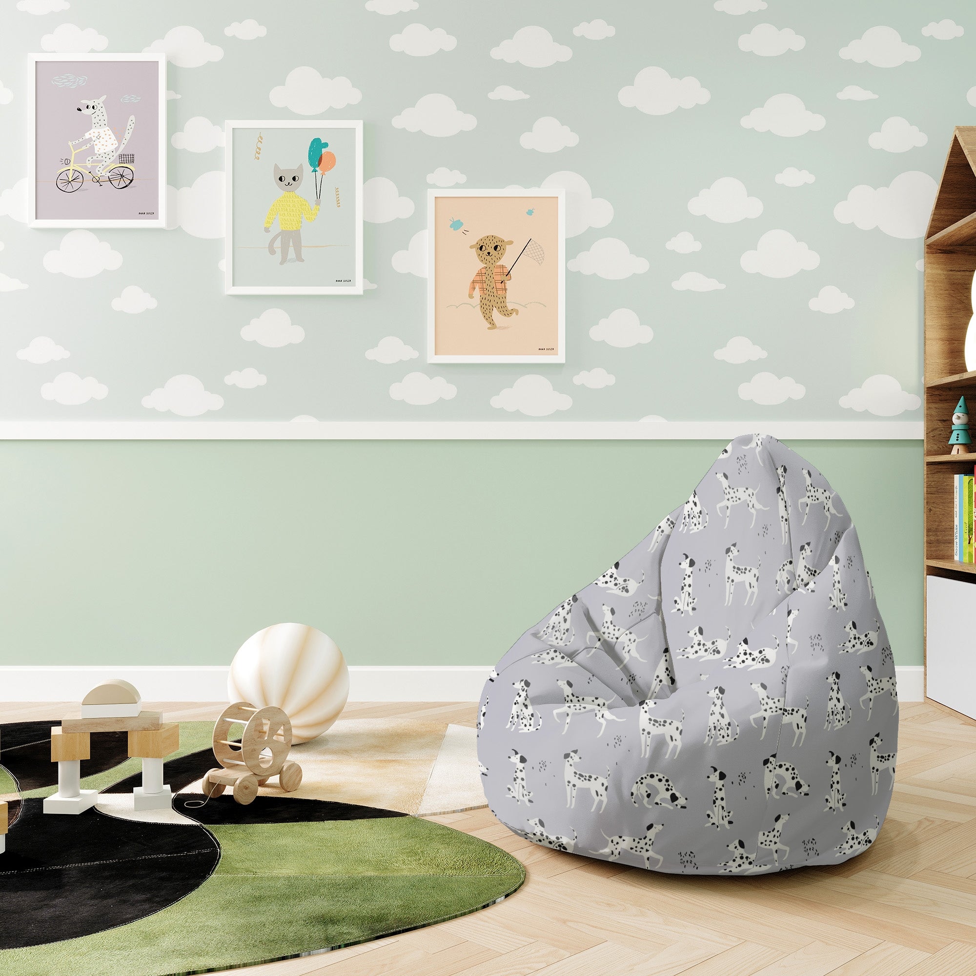 Sitzsack Pearshape Cartoon Dalmatiner-S-Velvet