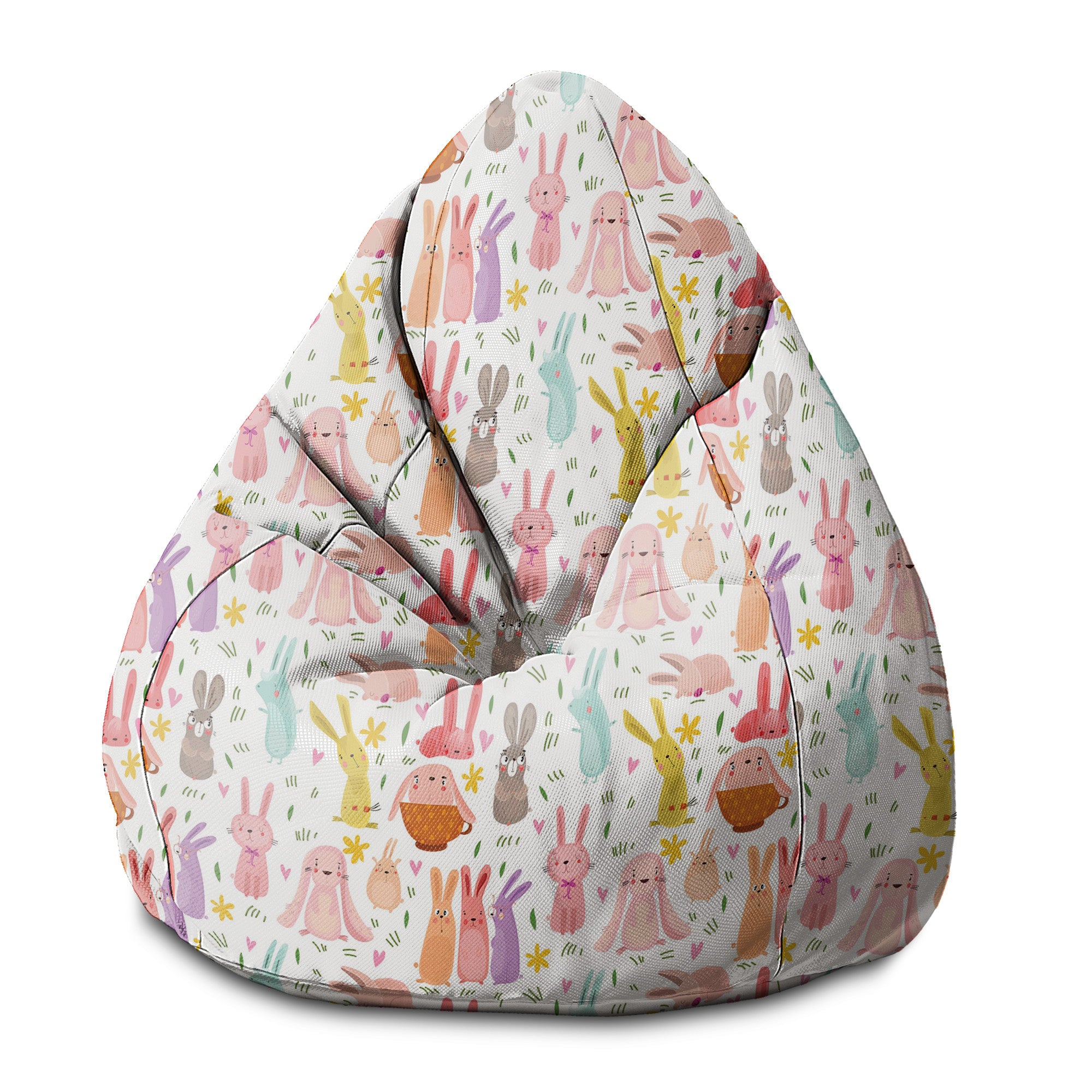 Puf Pearshape Colorful Rabbits-S-Oxford