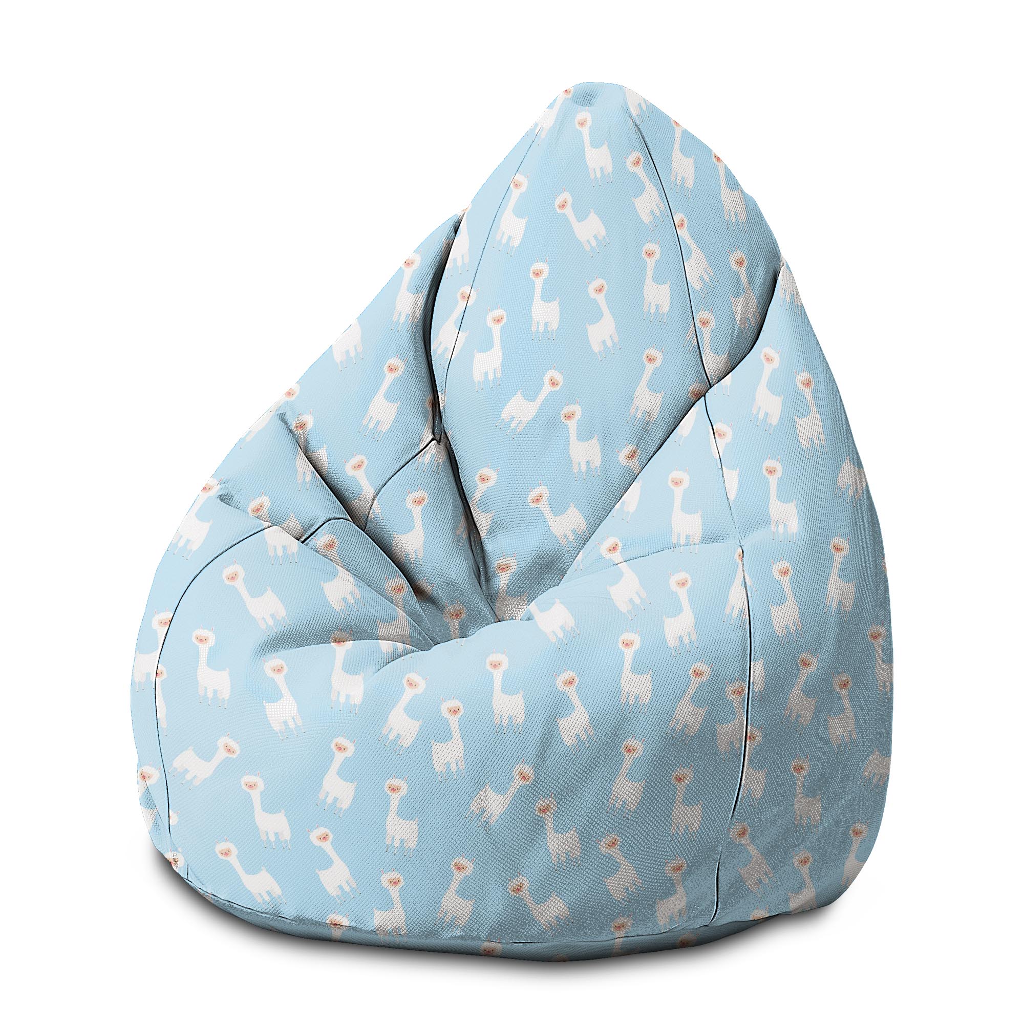 Sitzsack Birnenform Lama Blau-M-Samt