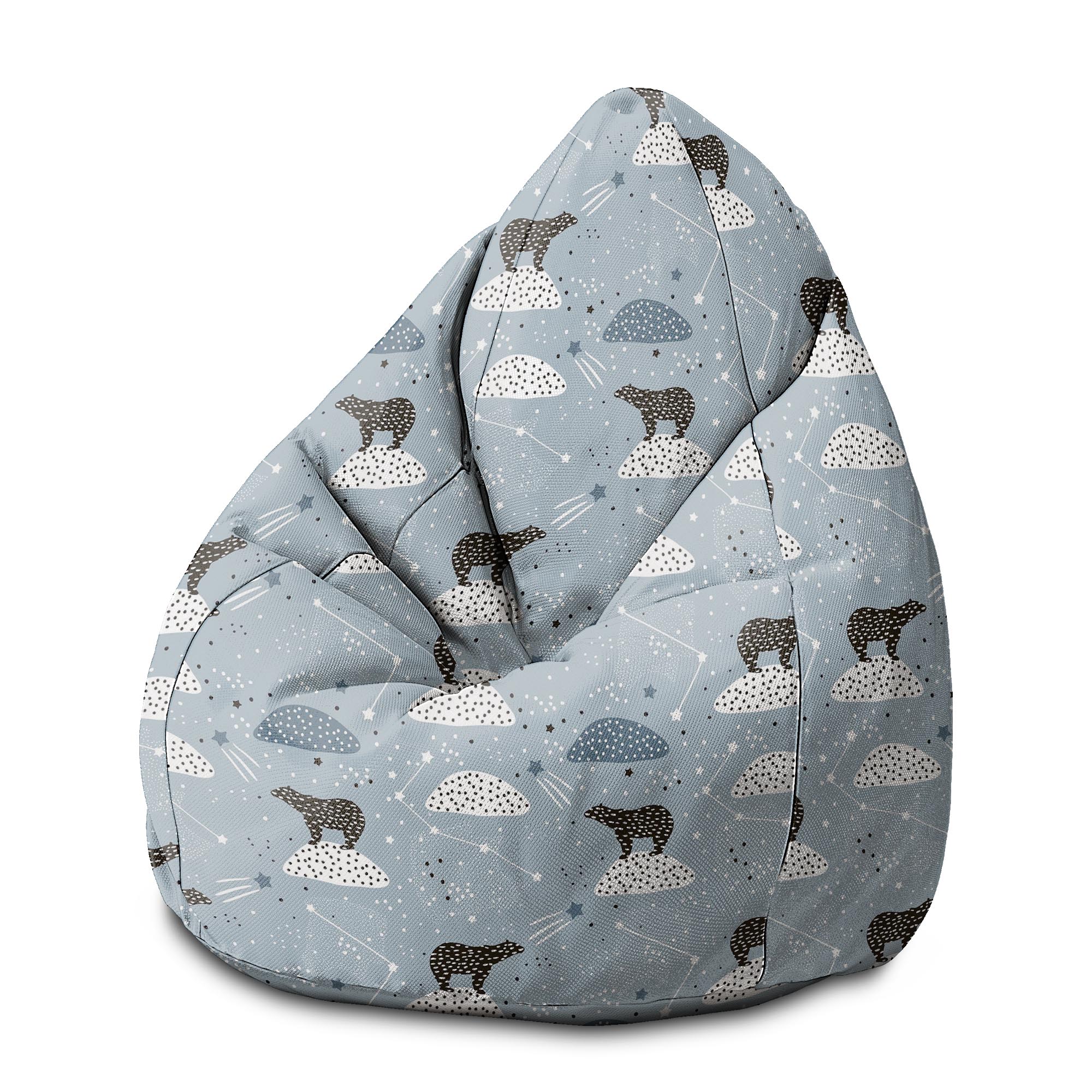 Pearshape Pouf Polar Bear-M-Velvet