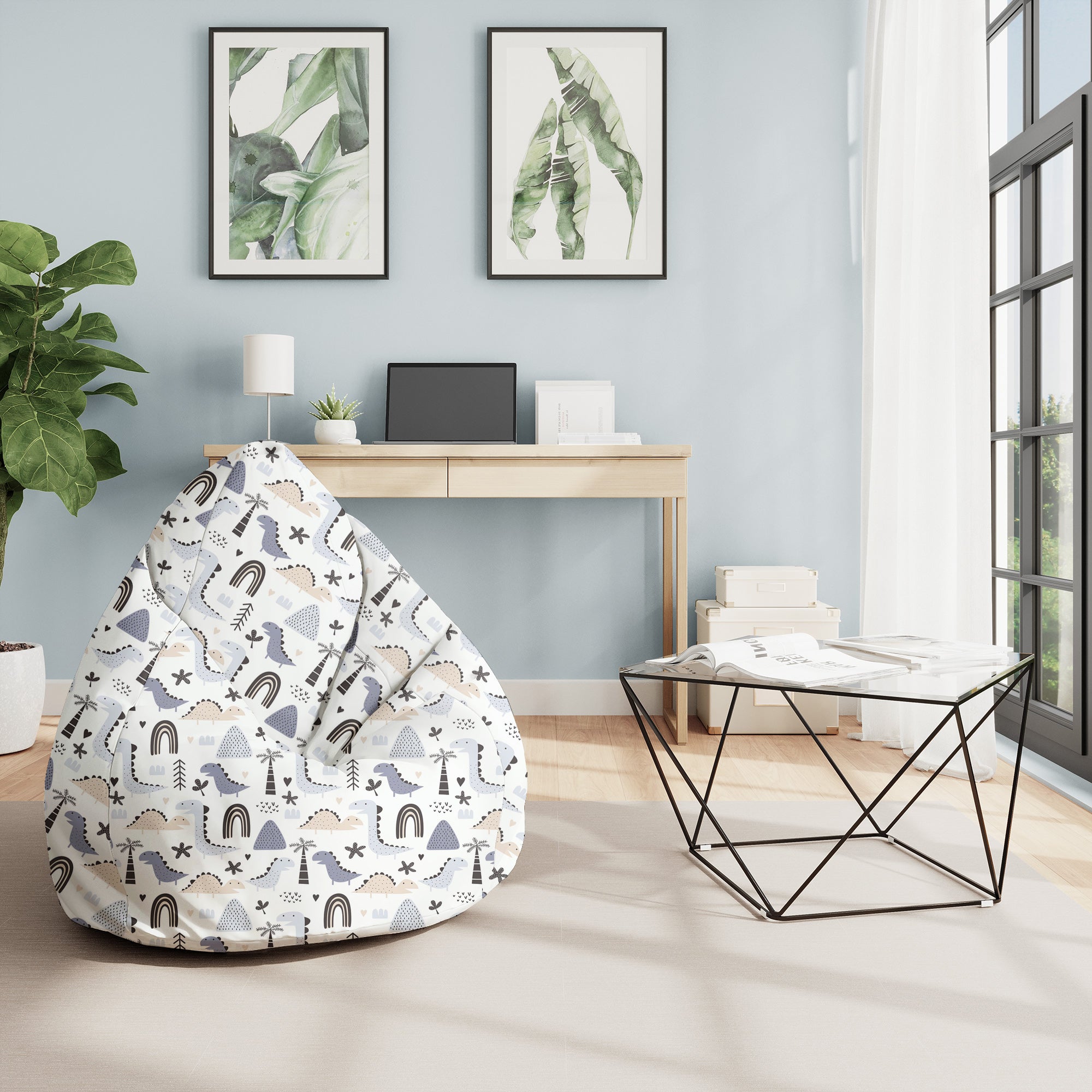 Puf Pearshape Pastel Kids Dinosaur-M-Velvet