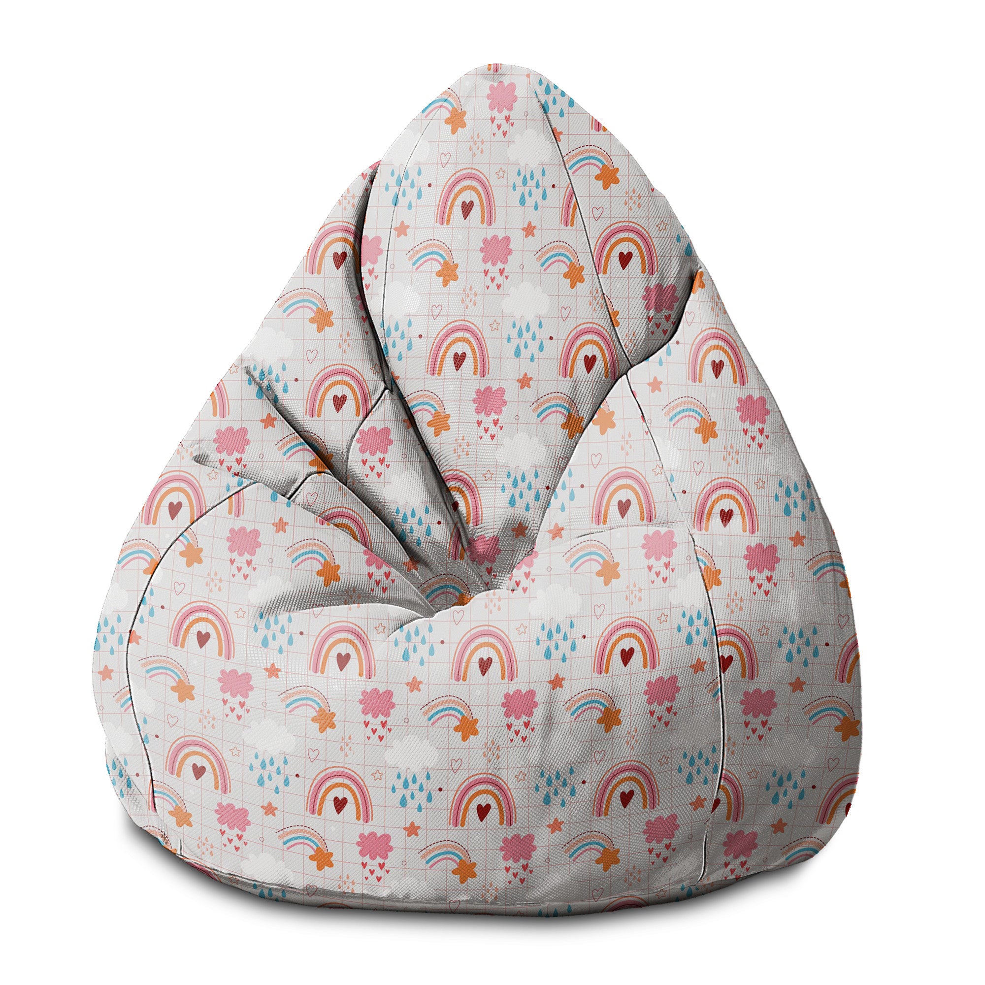 Puf Birnenform Pink Rainbow-S-Samt