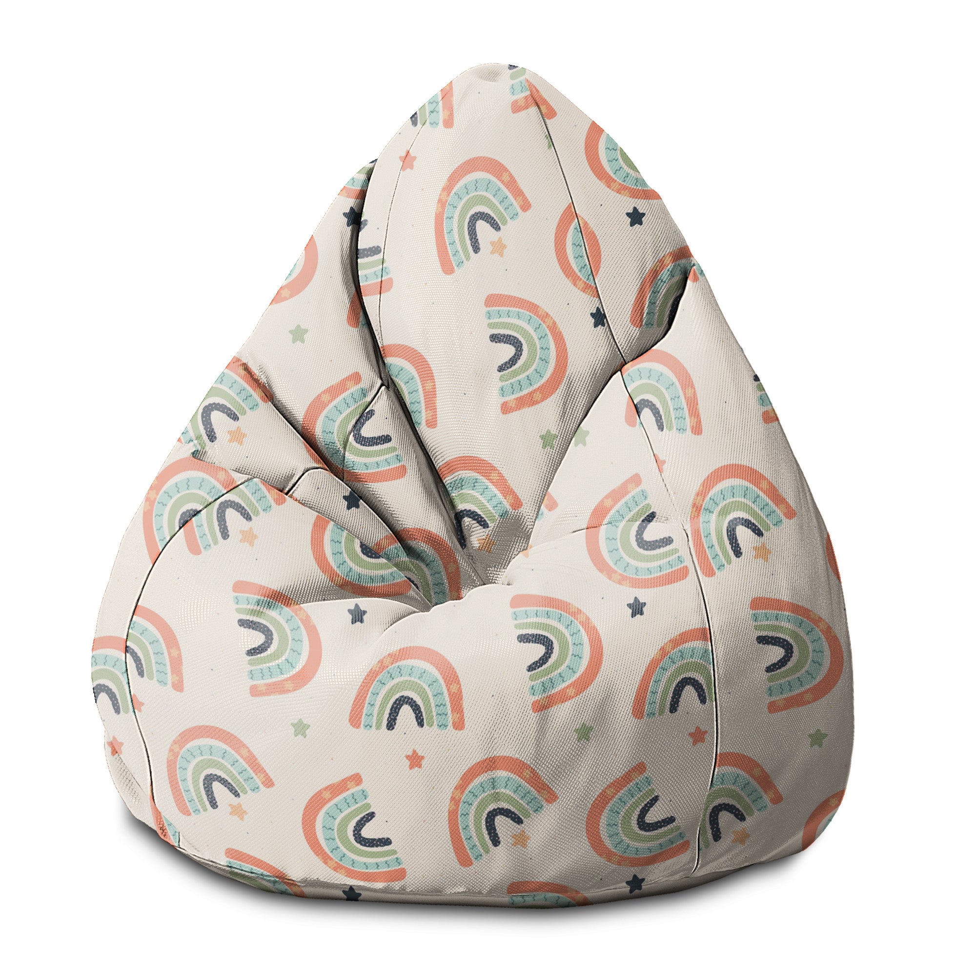 Puf Birnenform Boho Rainbow mit Sternen-S-Oxford