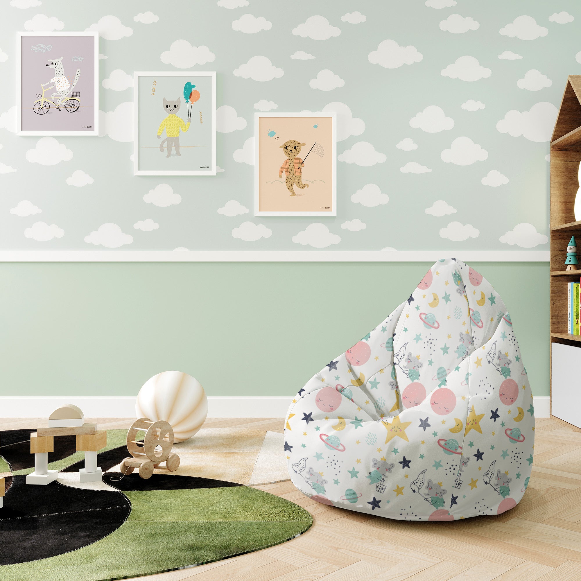 Pearshape Pouf Catching Stars