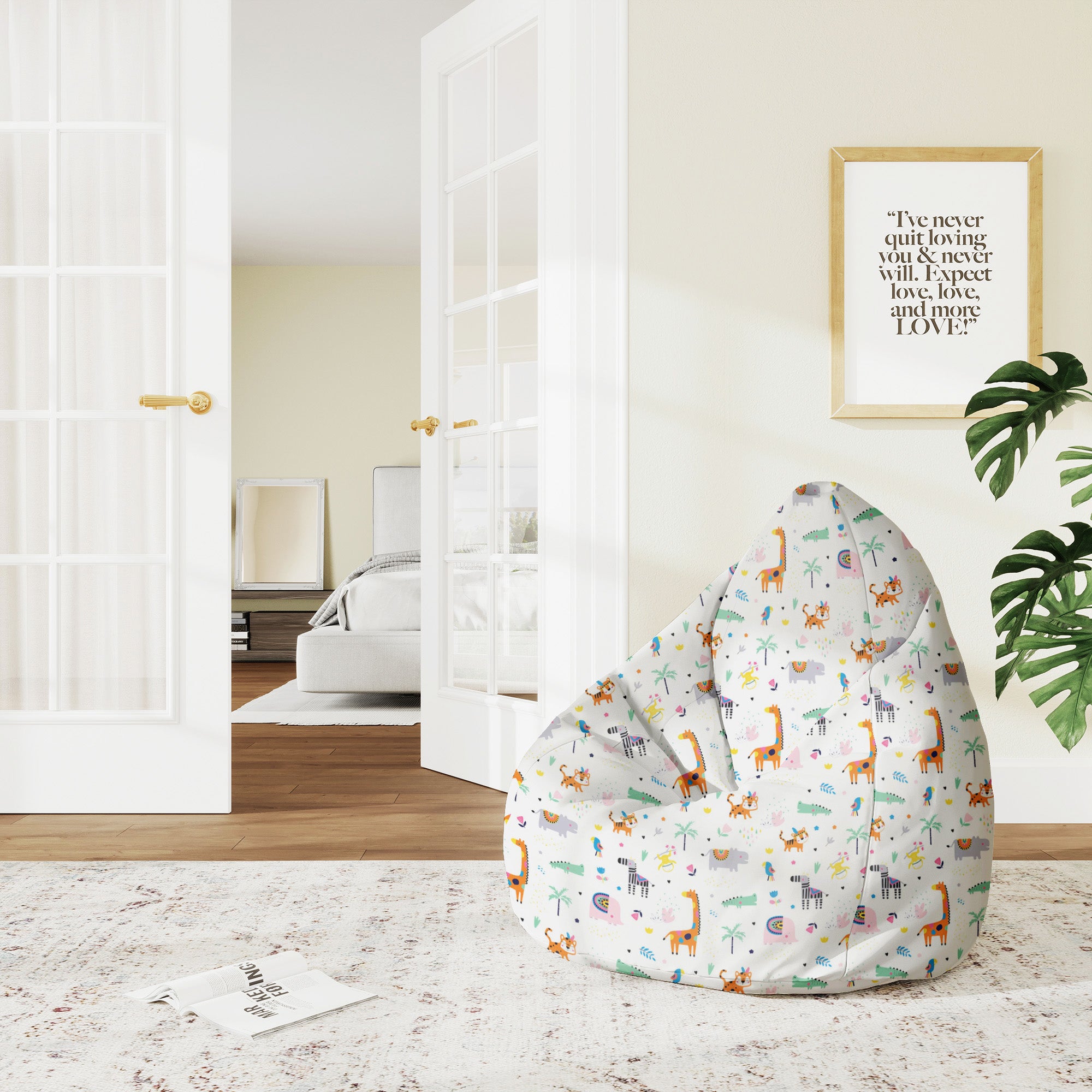 Pearshape Pouf Happy Zoo-S-Velvet