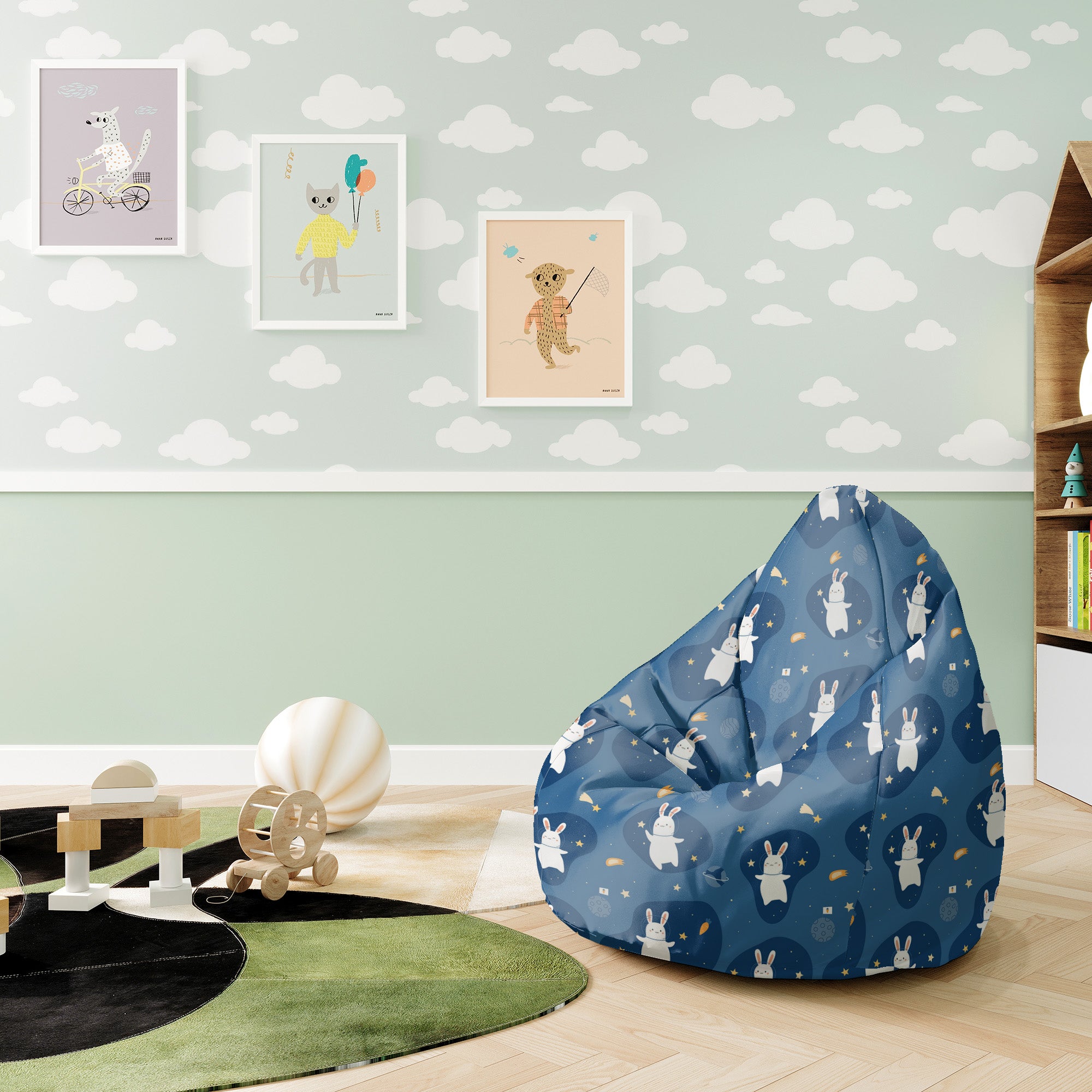 Puf Pearshape Rabbit v Space-S-Velvetu