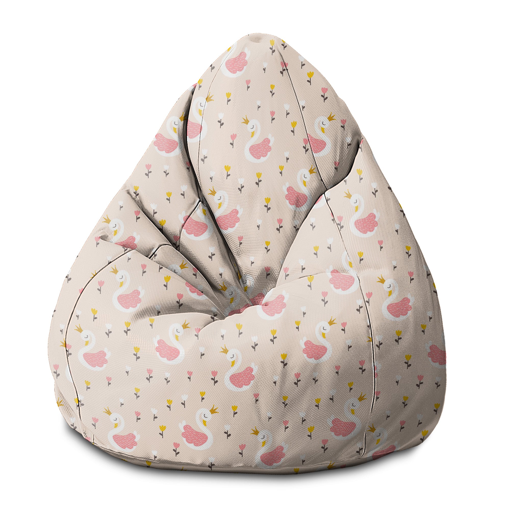 Puf Birnenform Schwan mit Tulpenblumen-S-Oxford