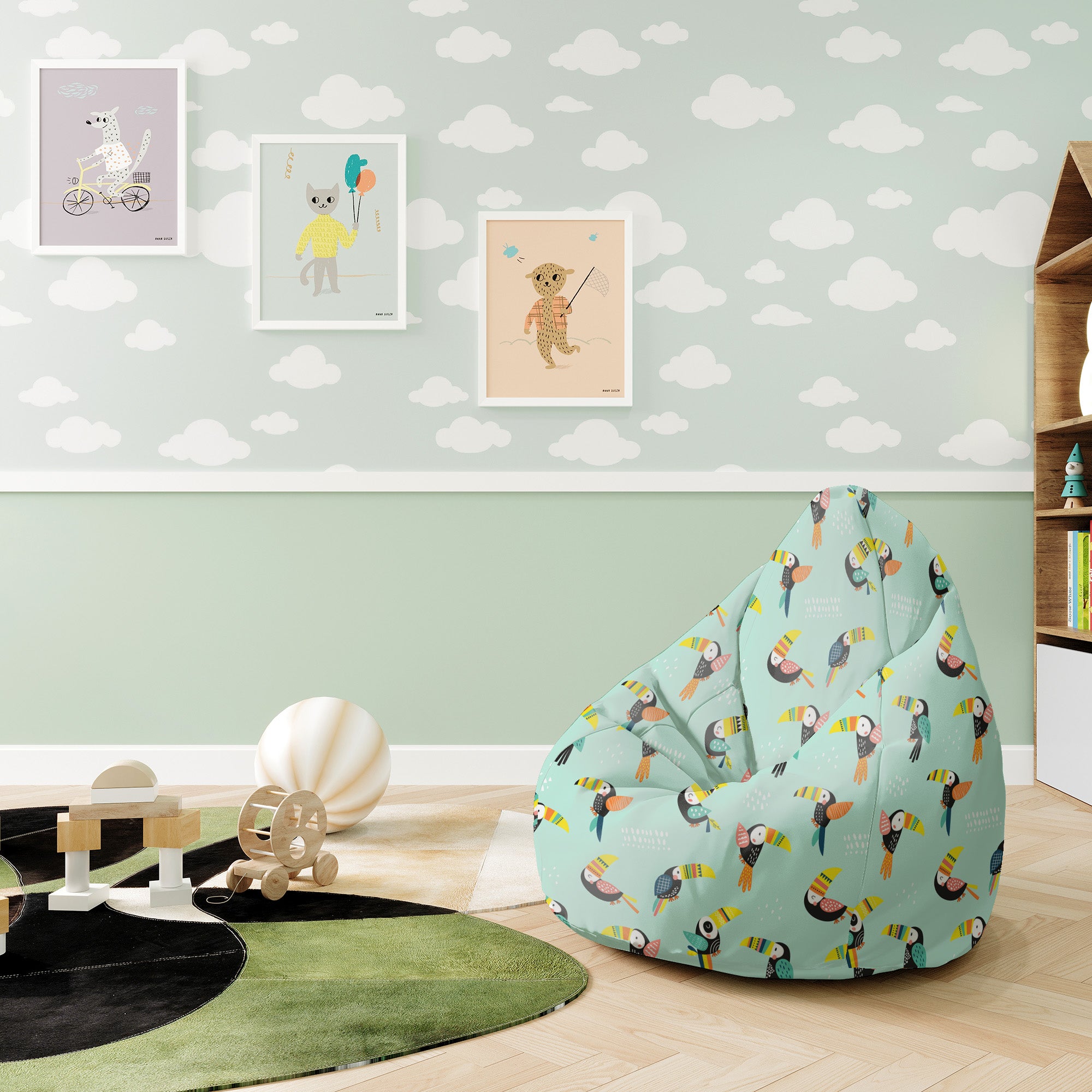 Puf Pearshape Toucans-S-Velvet