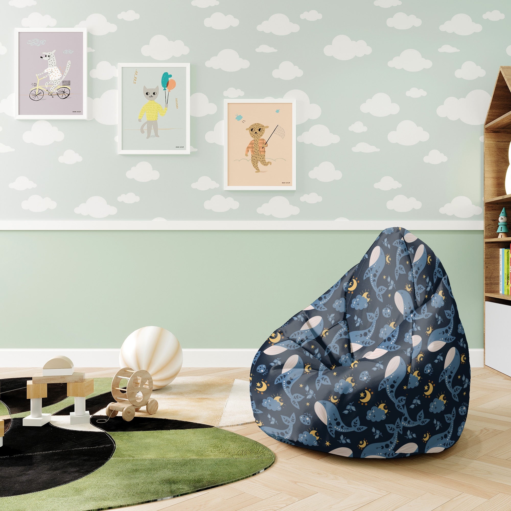 Puf Pearshape Velryby-S-Velvet