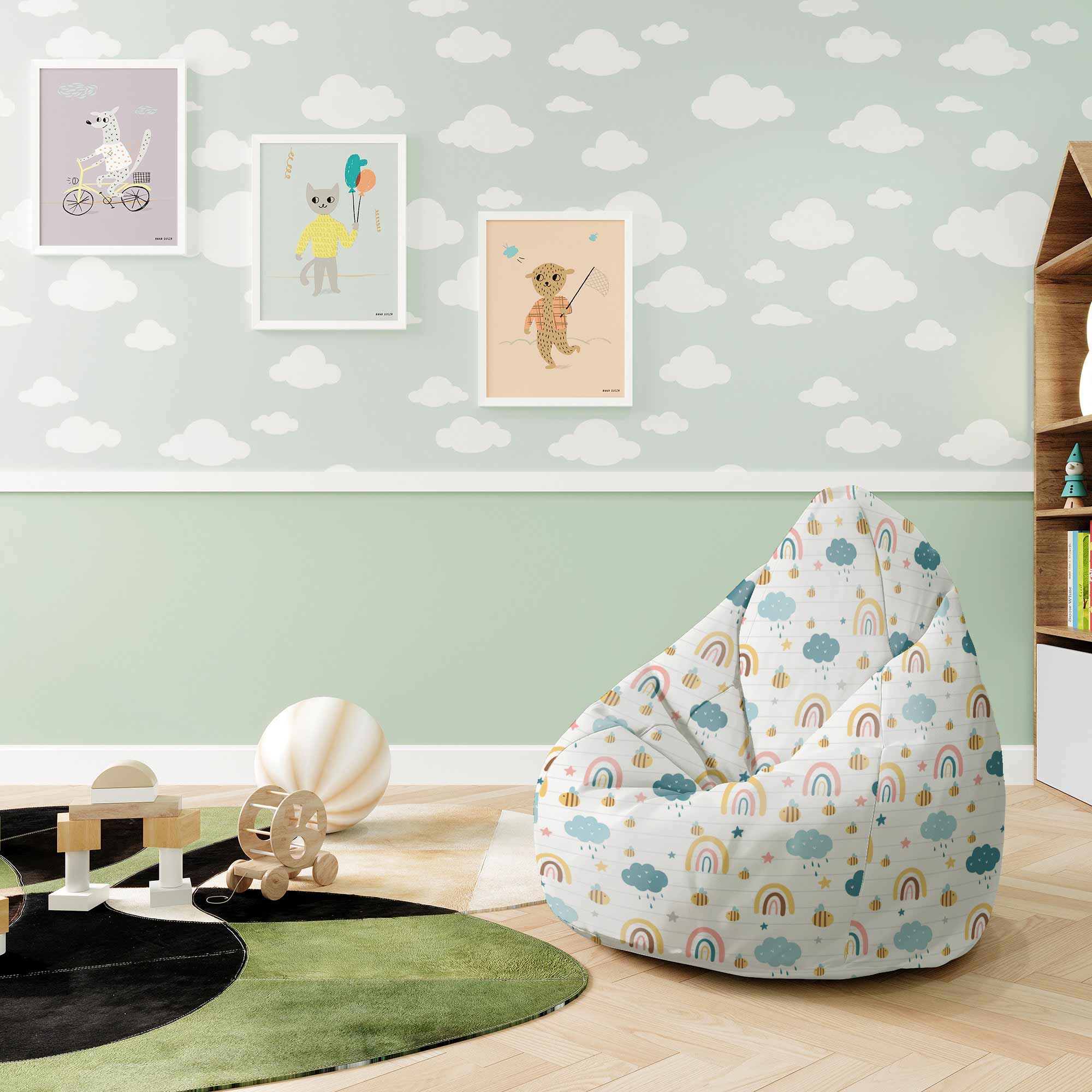Puf Pearshape Rainbow a Bee-S-Oxford
