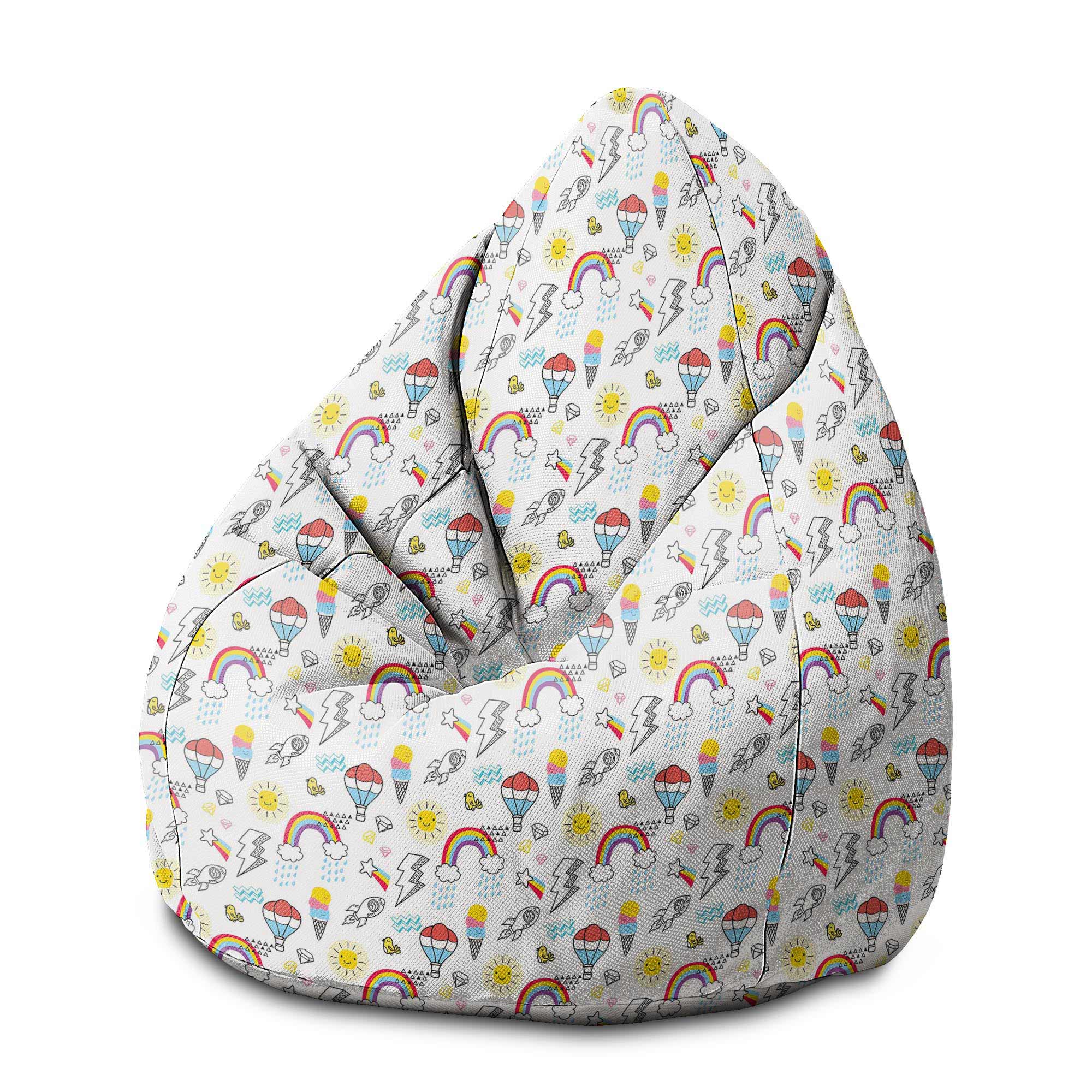 Sedací vak Pearshape Balóny a Dúhy-M-Oxford