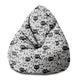 Pearshape Black and White Cats-S Velvet Pouf