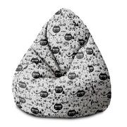 Pearshape Black and White Cats Pouf