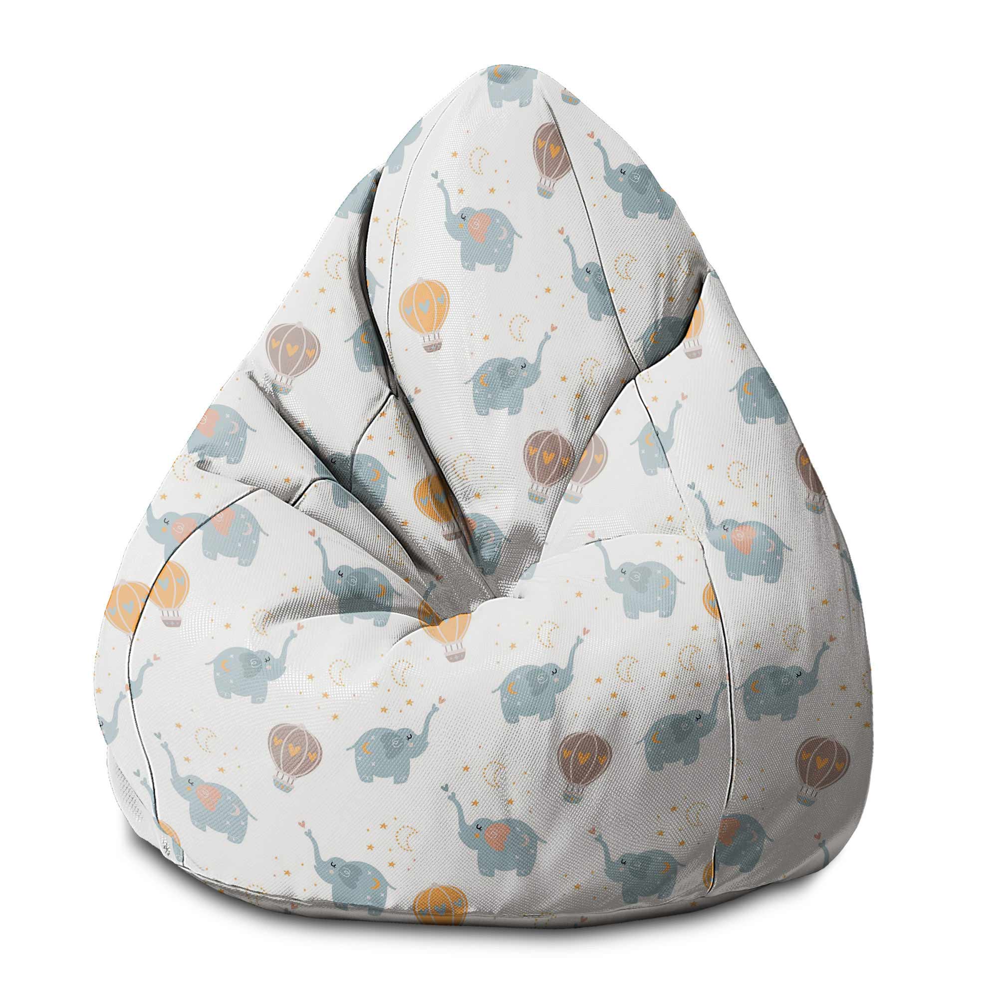Sedací vak Pearshape Modrý Slon-S-Velvet
