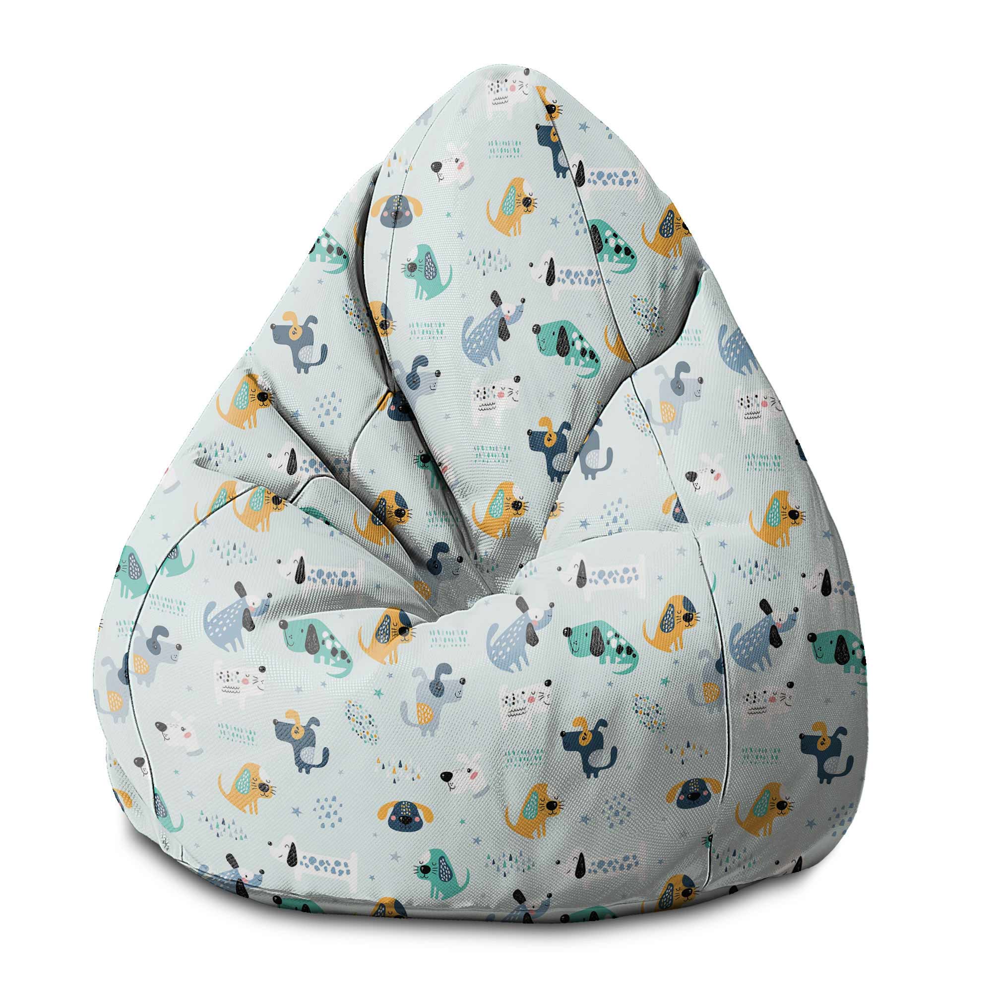 Puf Pearshape Cartoon Barevní psi-S-Velvet