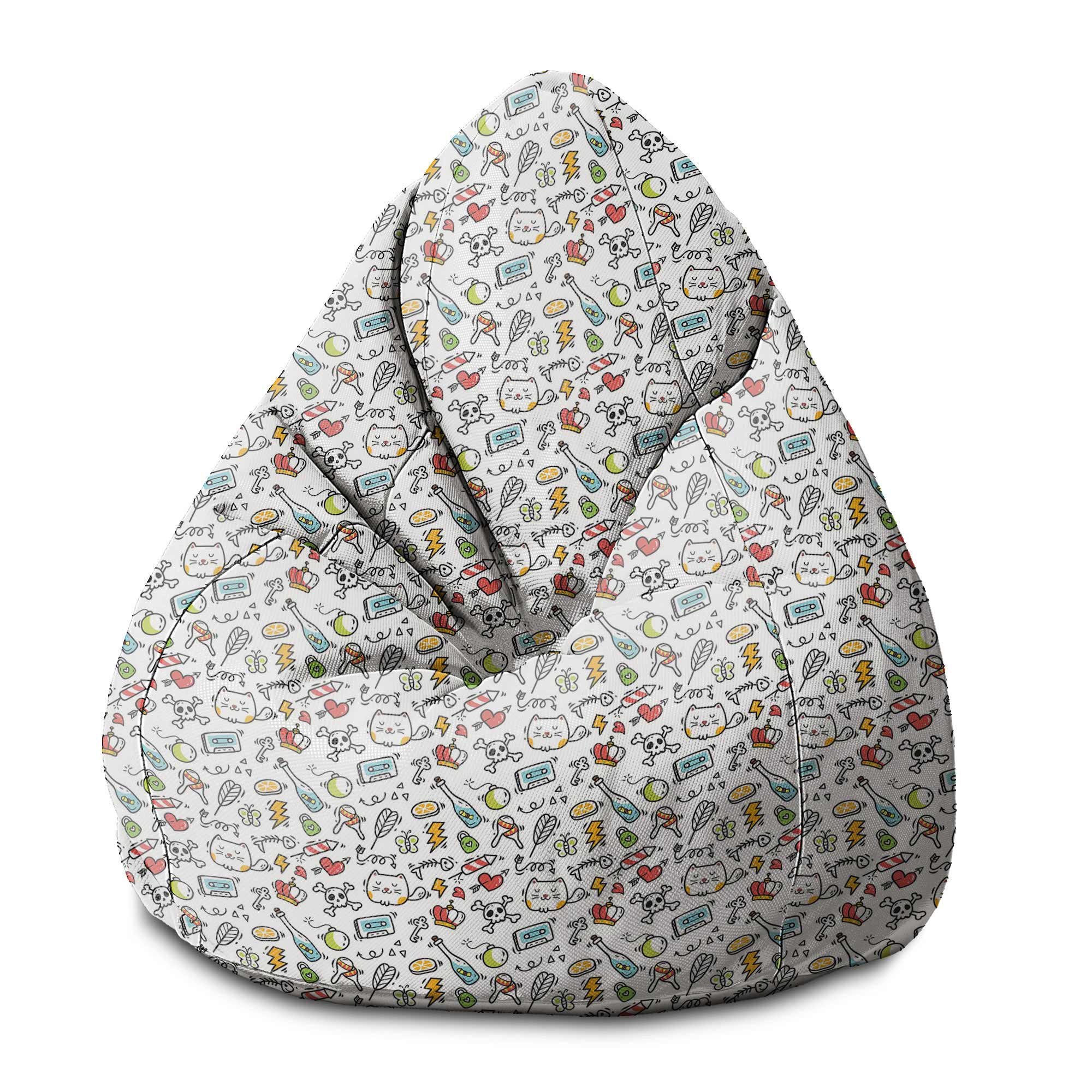 Puf Pearshape Cartoon Creepy Cat-S-Velvet