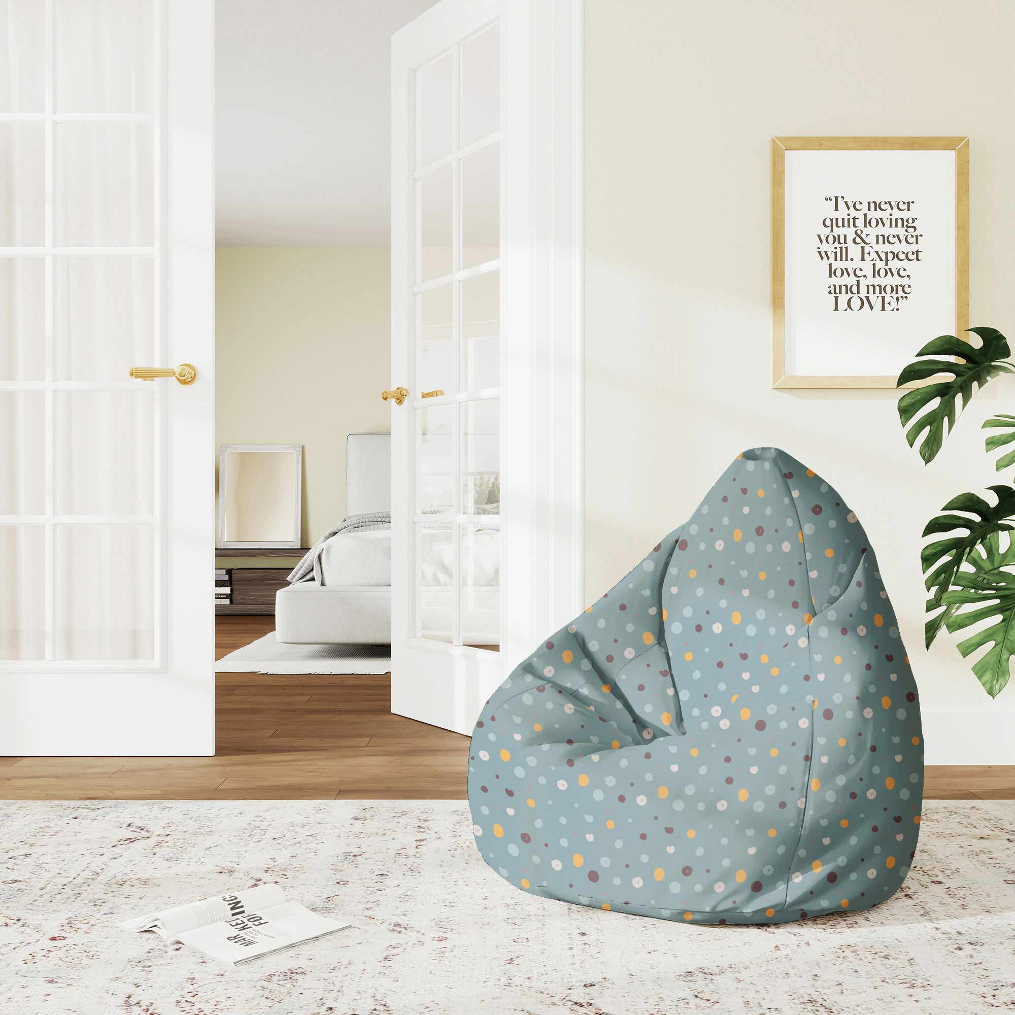 Puf Pearshape Colorful Dots-M-Velvet