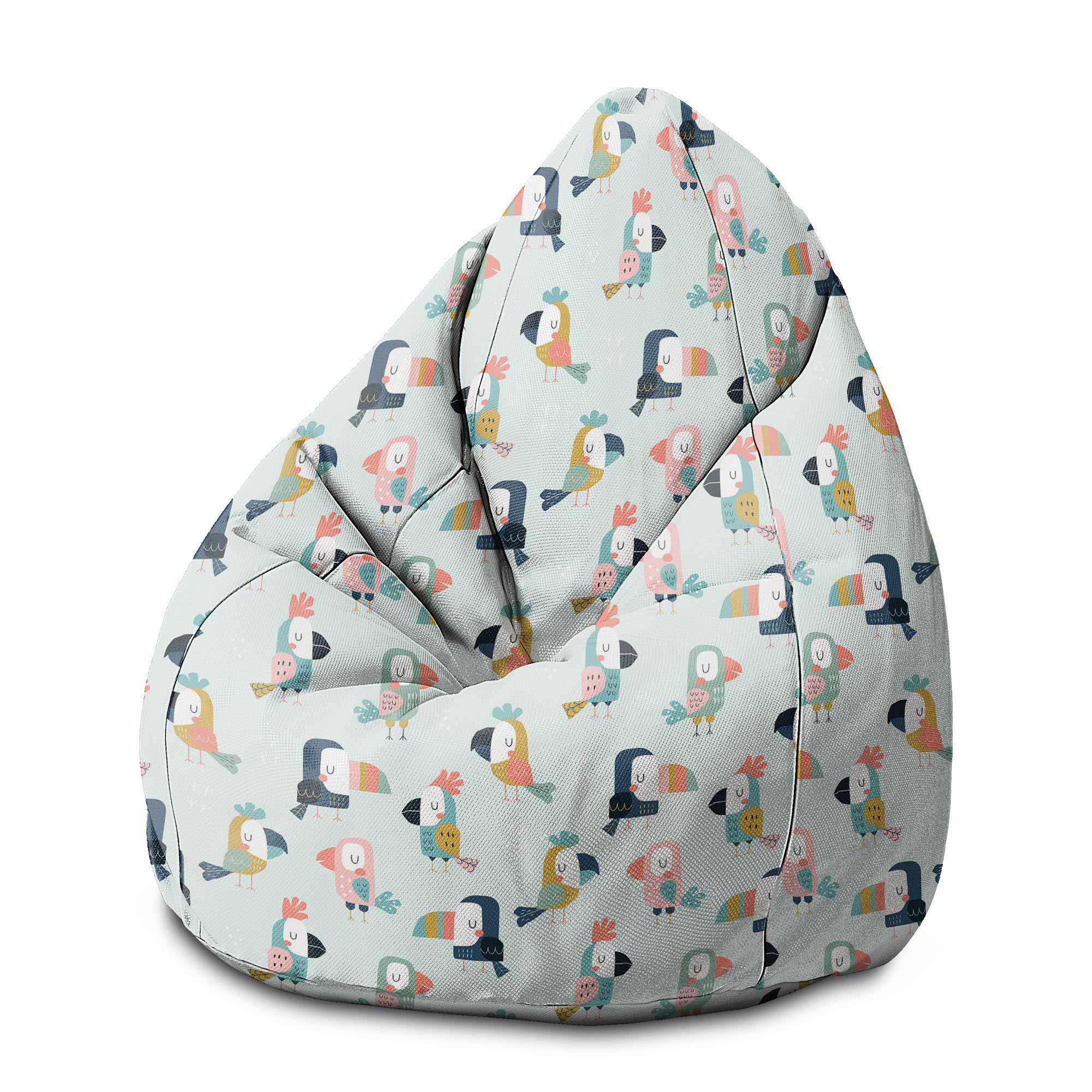 Puf Pearshape Cute Parrots-M-Oxford