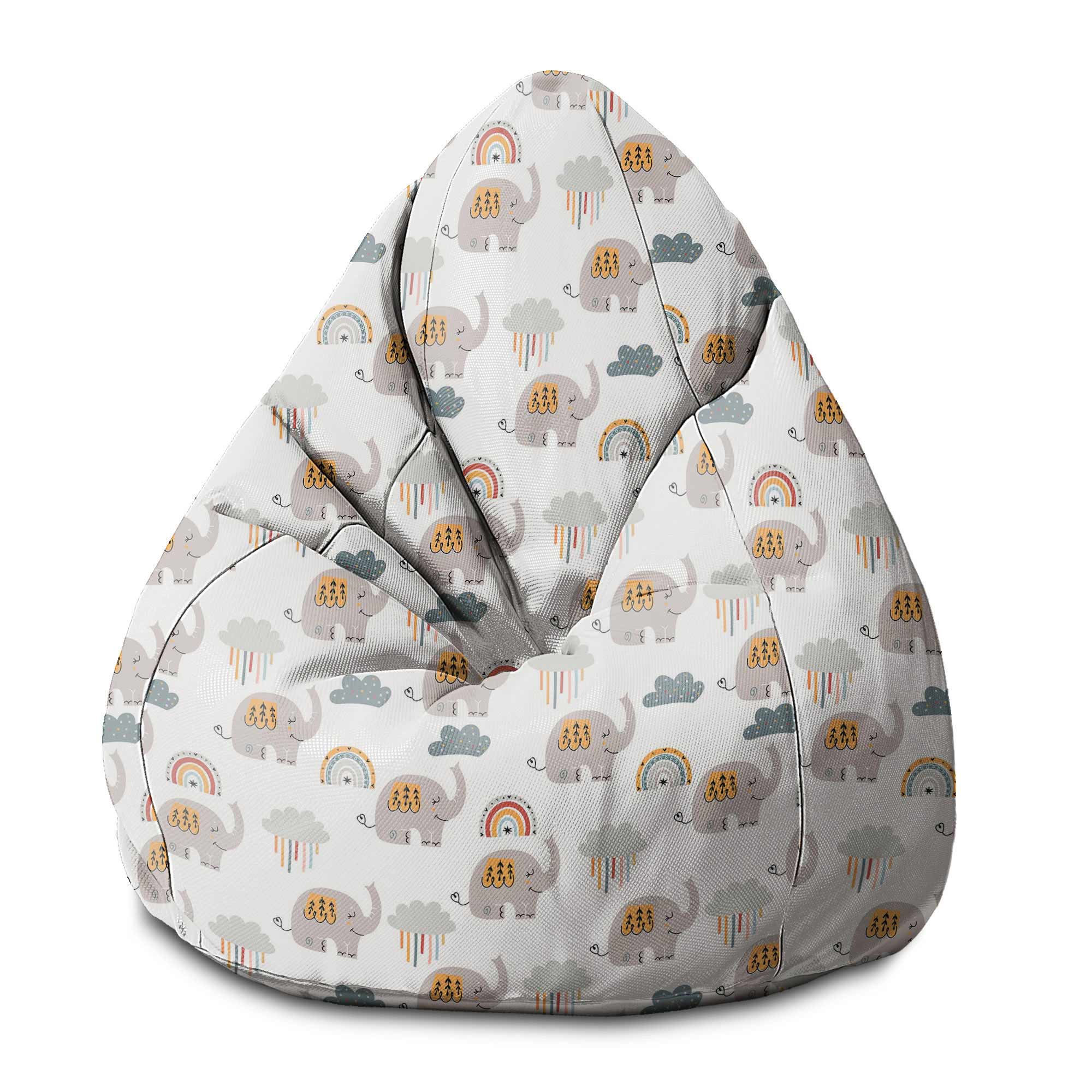 Puf Pearshape Grey Elephant-S-Velvet