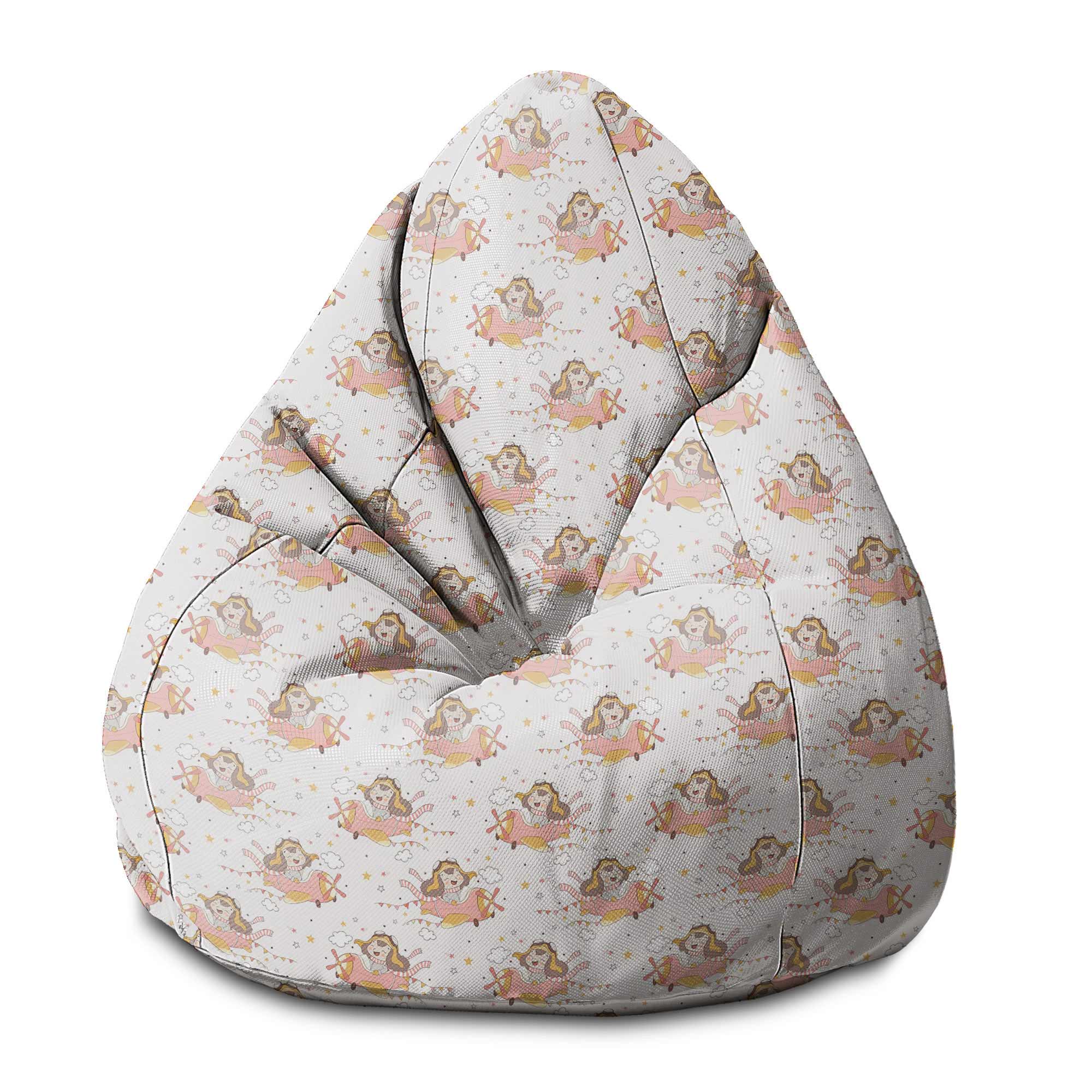 Puf Pearshape Happy Girl in the Plane-S-Oxford