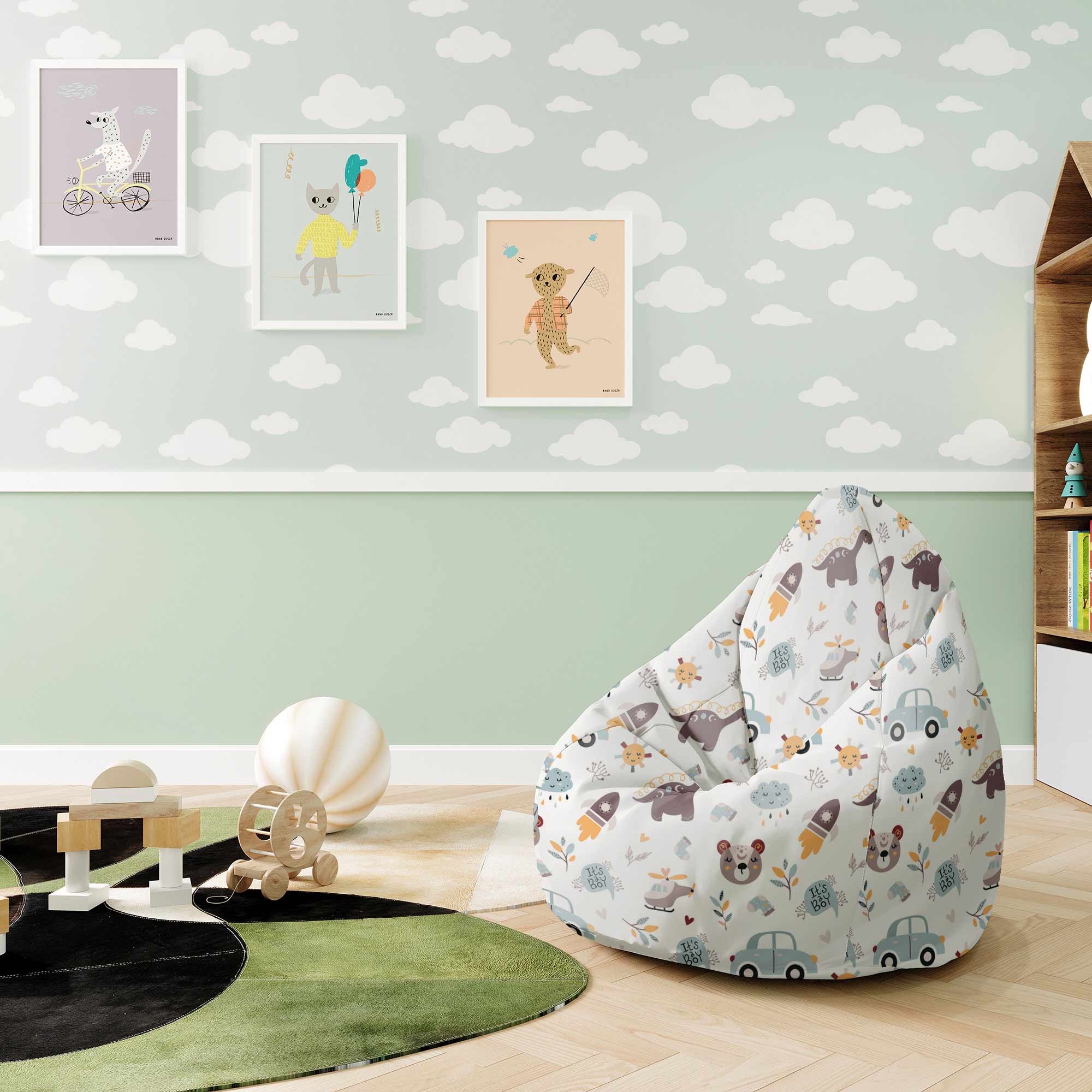 Puf Pearshape It's a Boy-S-Velvet