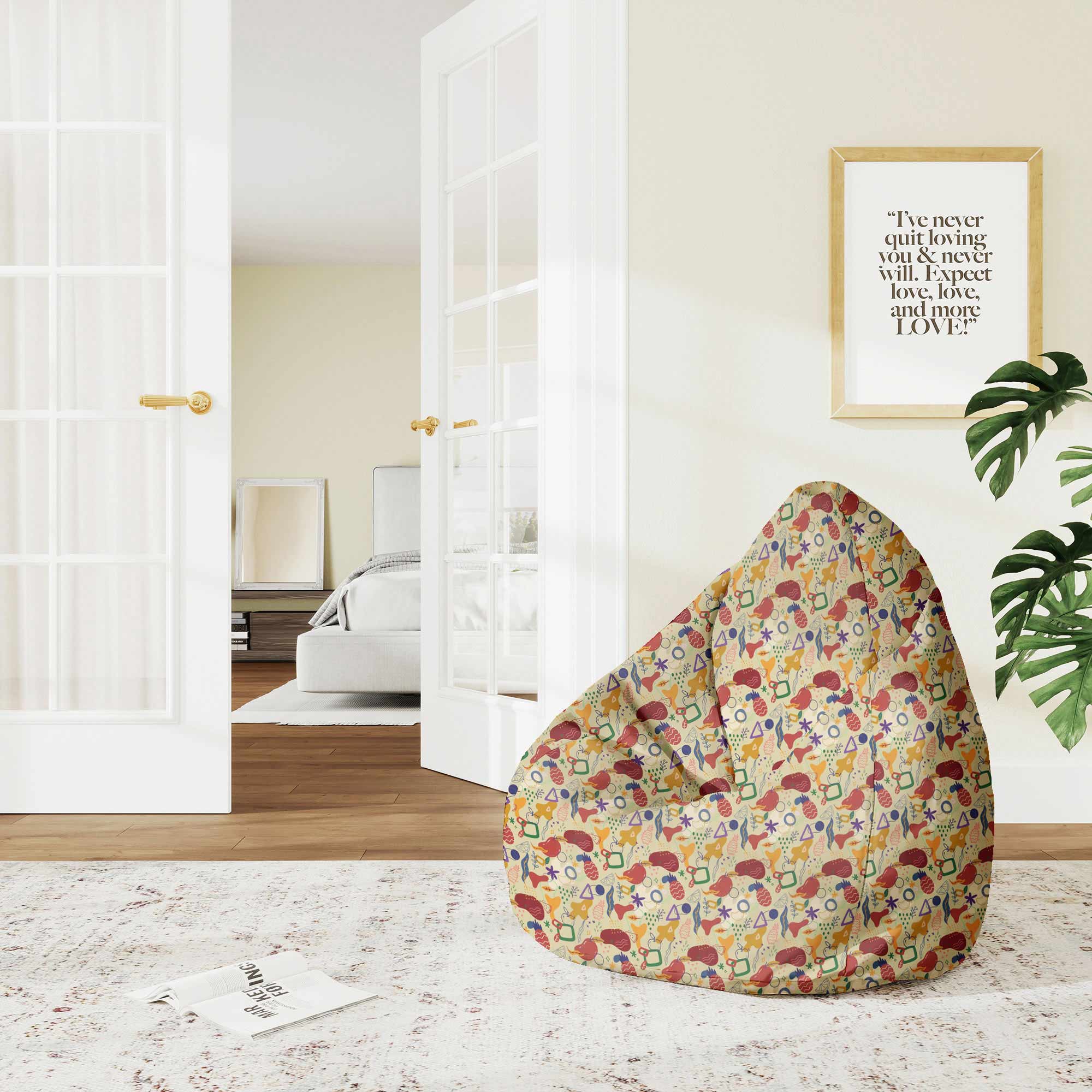 Pearshape Abstract Fruits-M Oxford Pouf