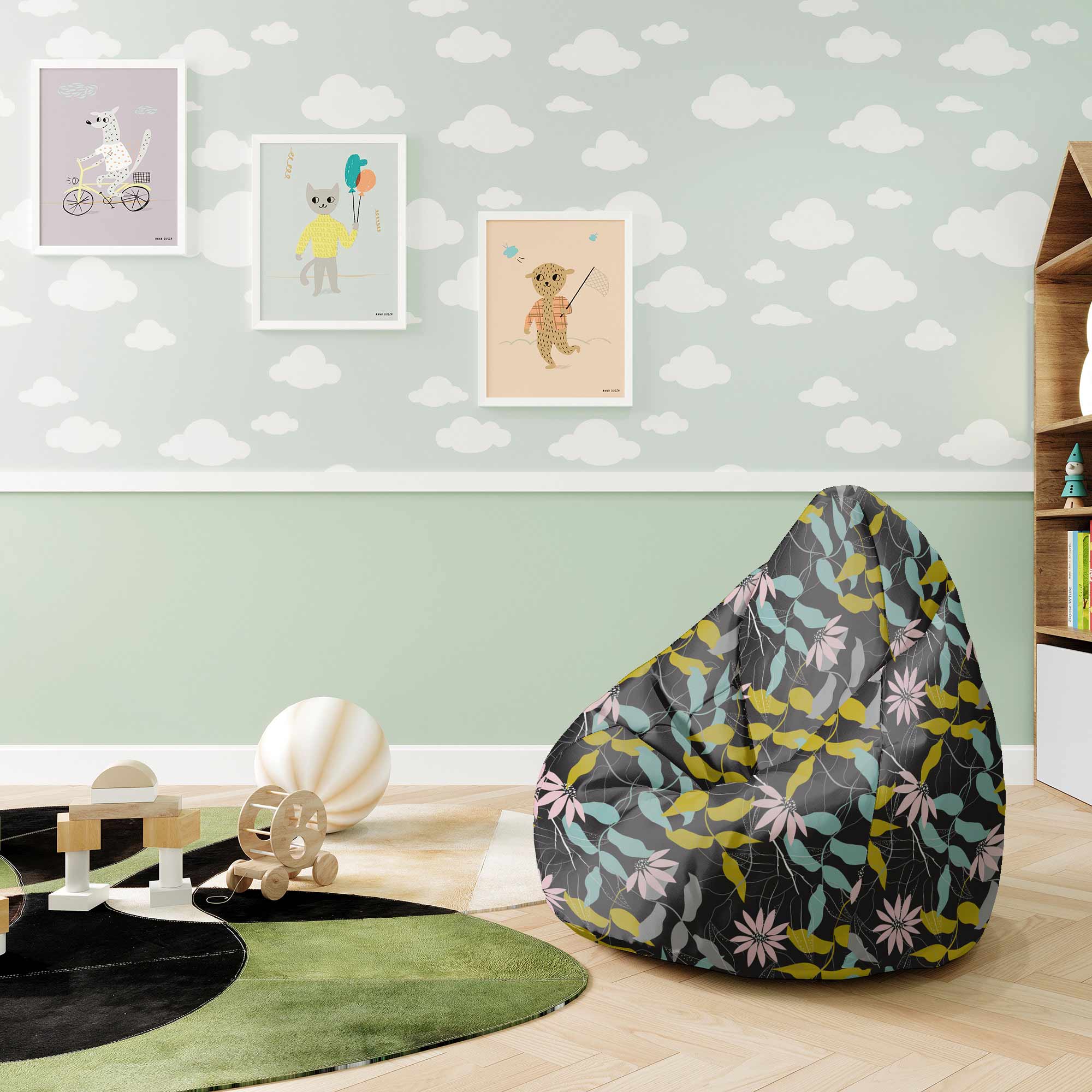 Puf Pearshape Garden Sketch-S-Oxford