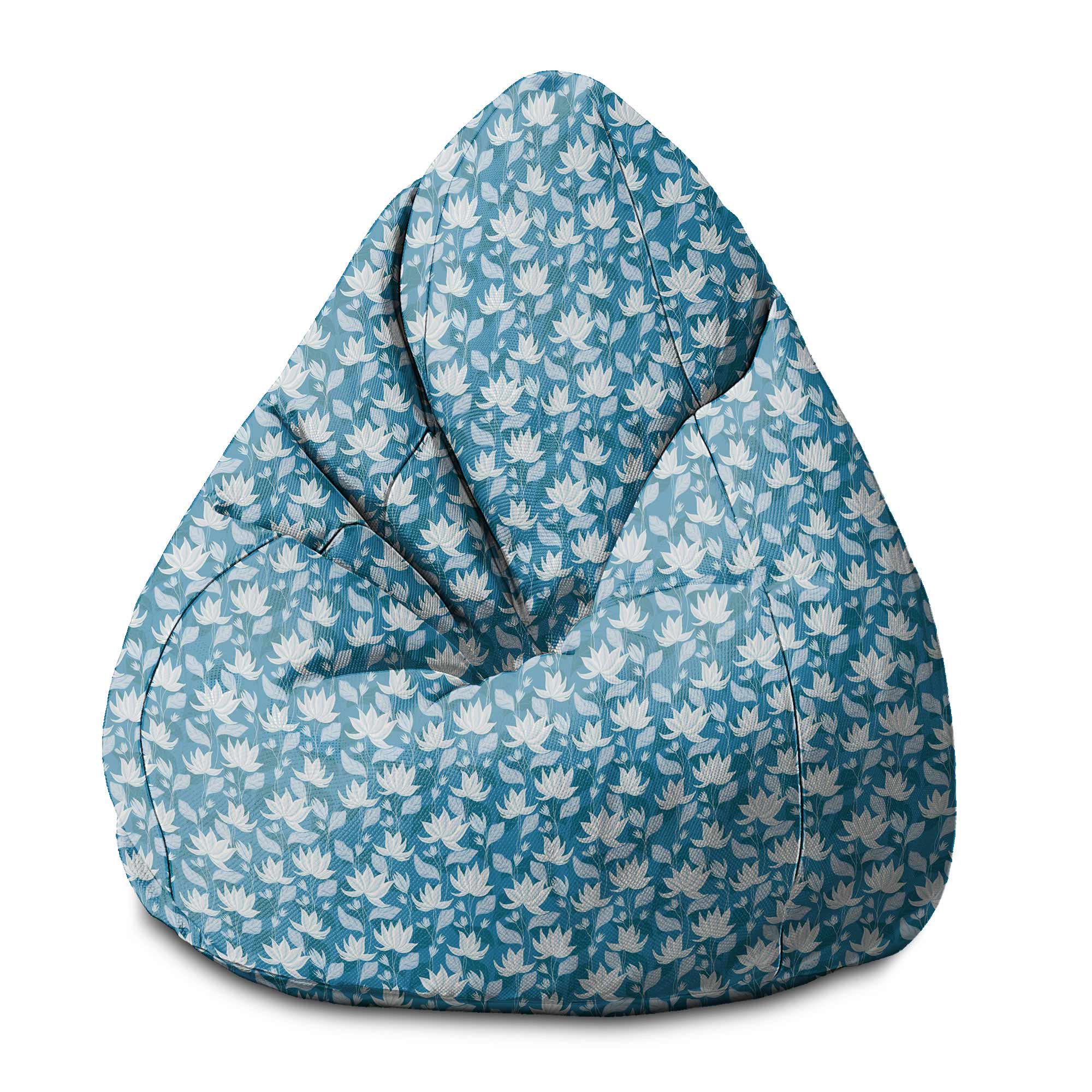Puf Pearshape Blue Water Lily-S-Oxford