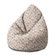 Puf Pearshape Botanical Beige Pattern-M-Velvet