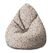 Puf Pearshape Botanical Beige Pattern