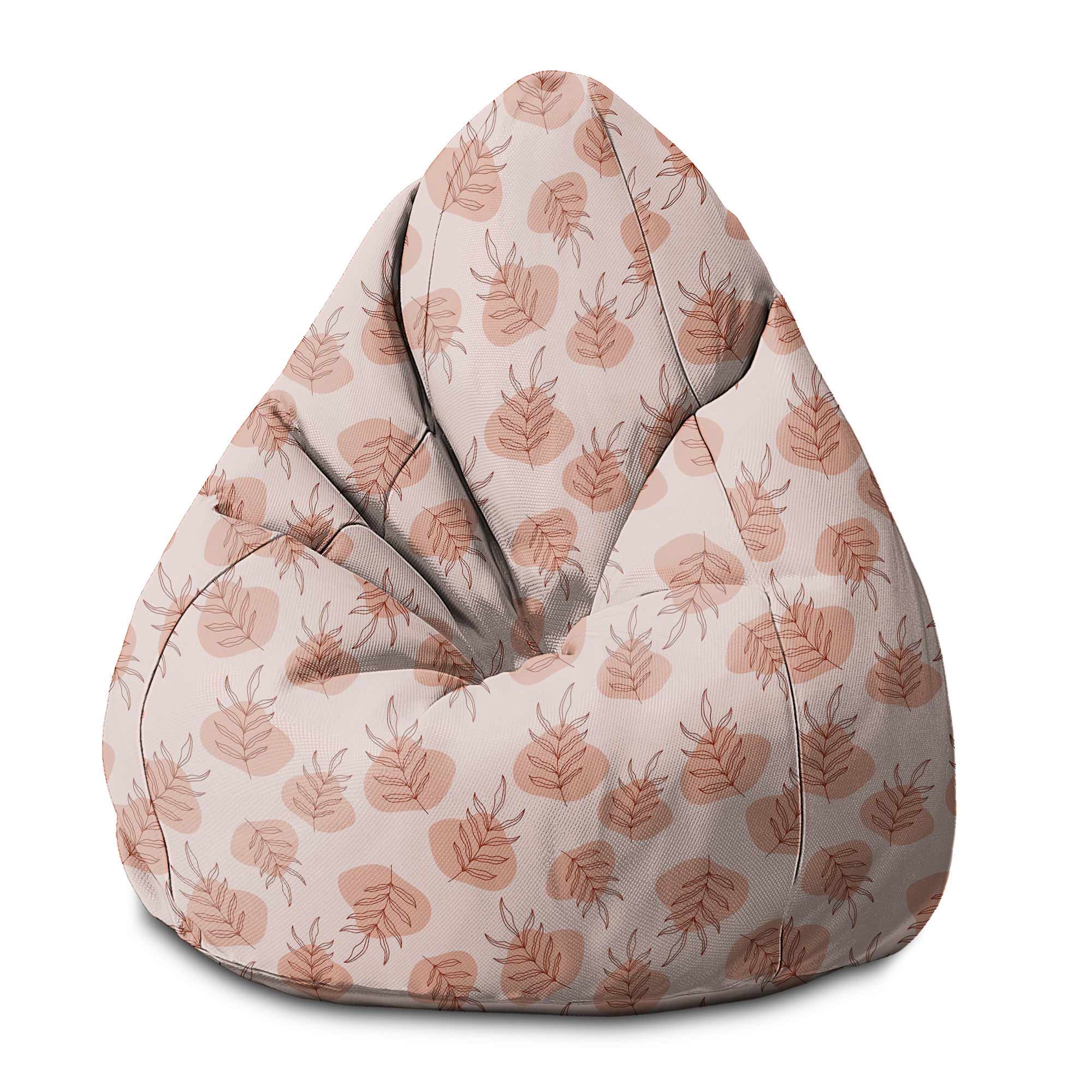 Puf Pearshape Botanical Flowers and Leaves-S-Velvet
